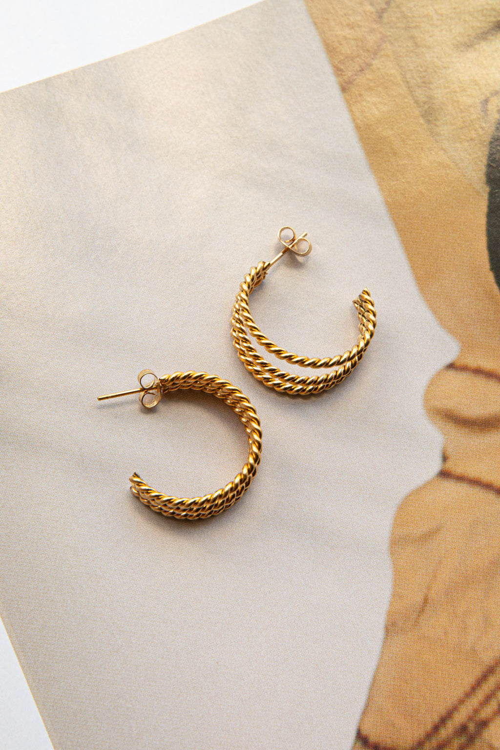 San Francisco Triple Open Hoop Earrings Gold by Selfie Leslie