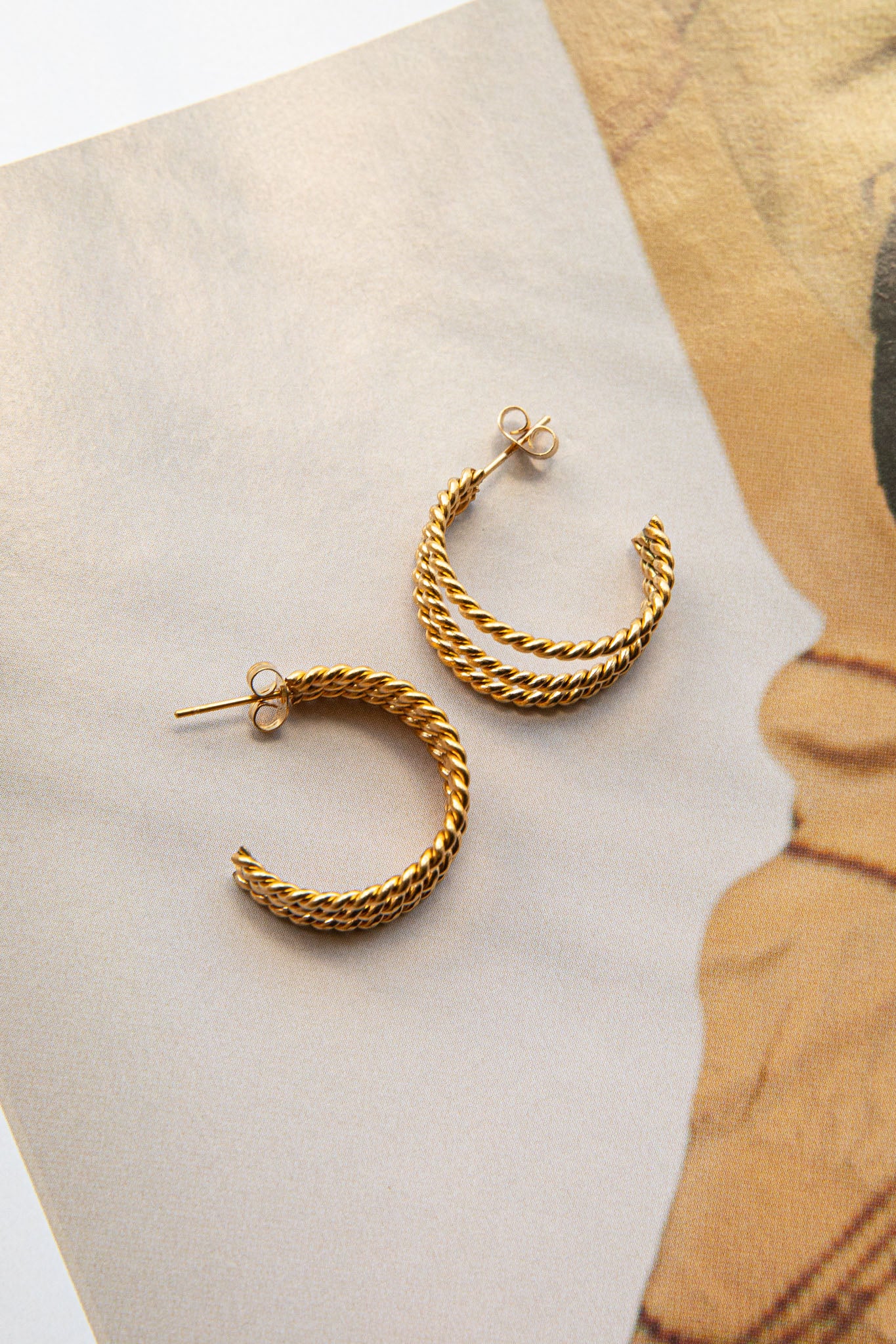 San Francisco Triple Open Hoop Earrings Gold by Selfie Leslie