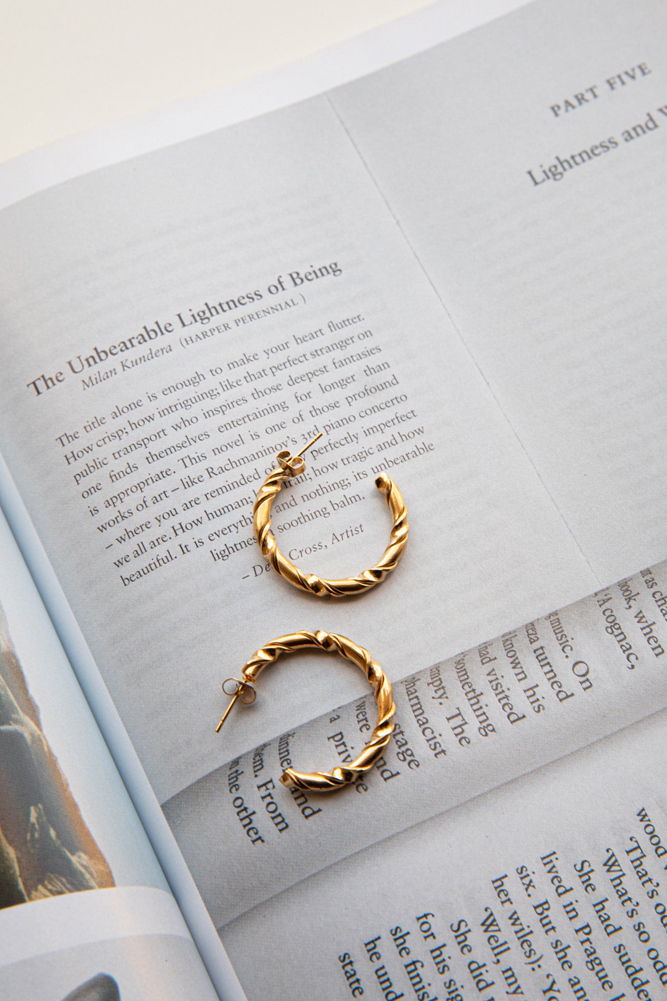 Rachmaninov Open Hoop Earrings Gold by Selfie Leslie