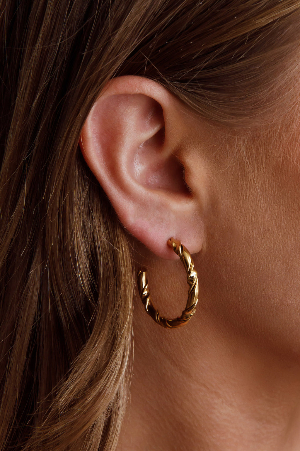 Rachmaninov Open Hoop Earrings Gold by Selfie Leslie