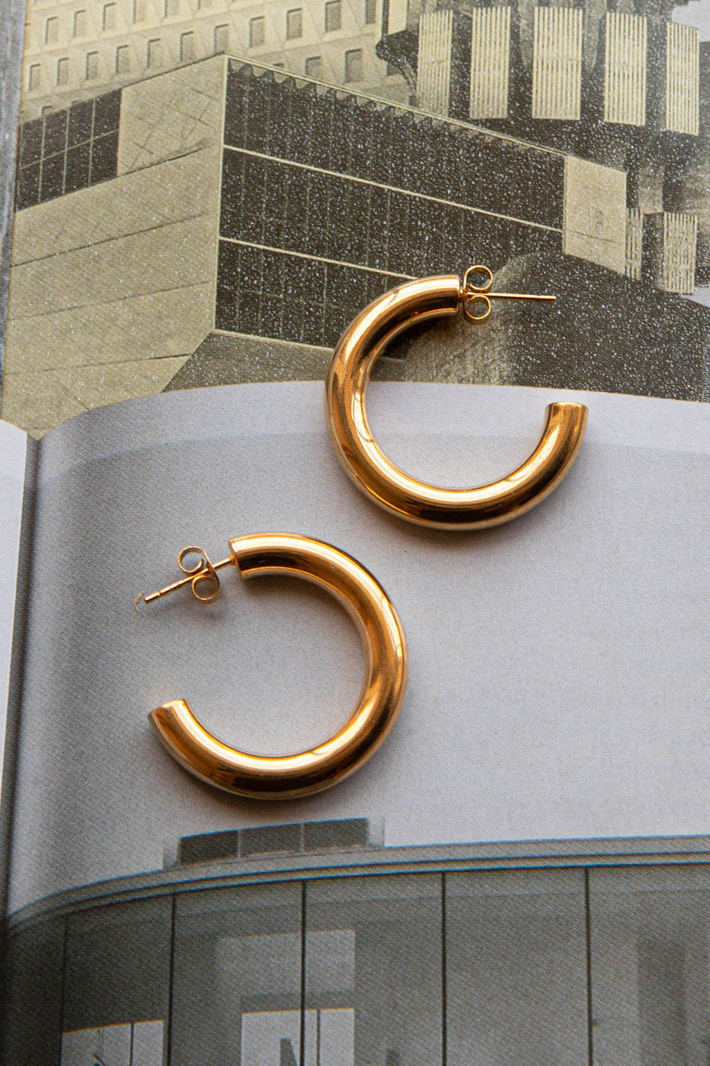 Zayda Open Hoop Earrings Gold by Selfie Leslie