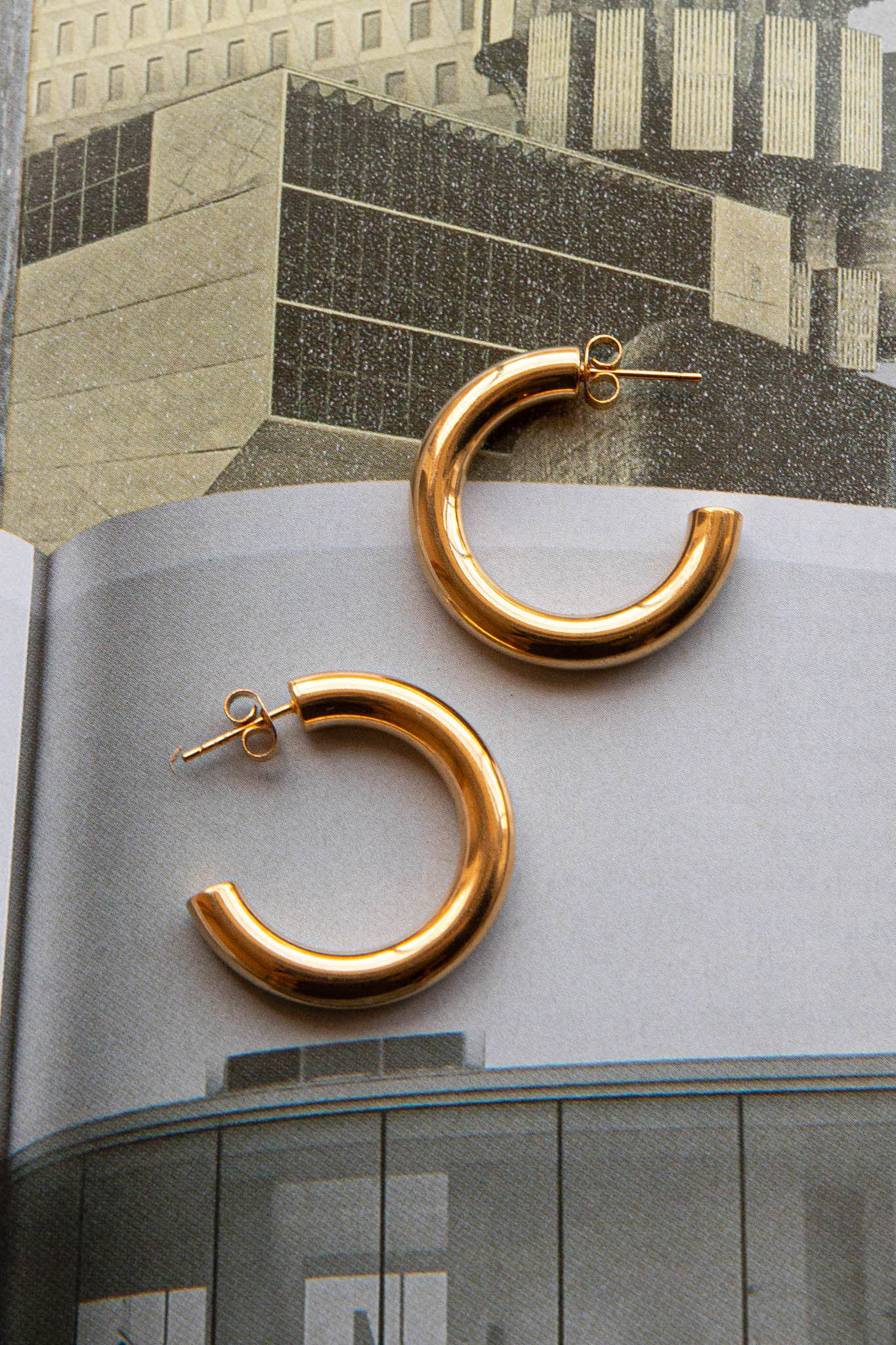 Zayda Open Hoop Earrings Gold by Selfie Leslie