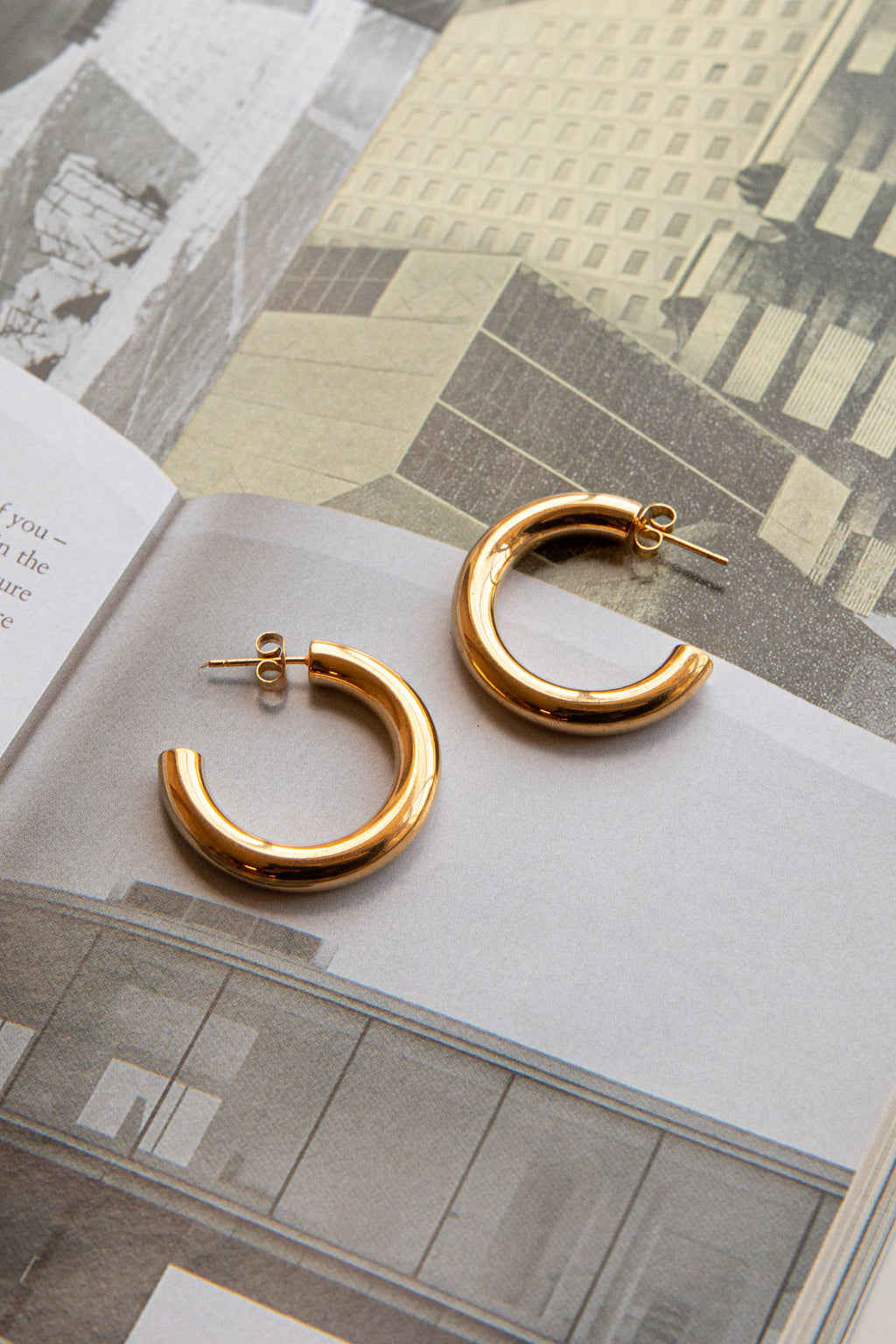Zayda Open Hoop Earrings Gold by Selfie Leslie