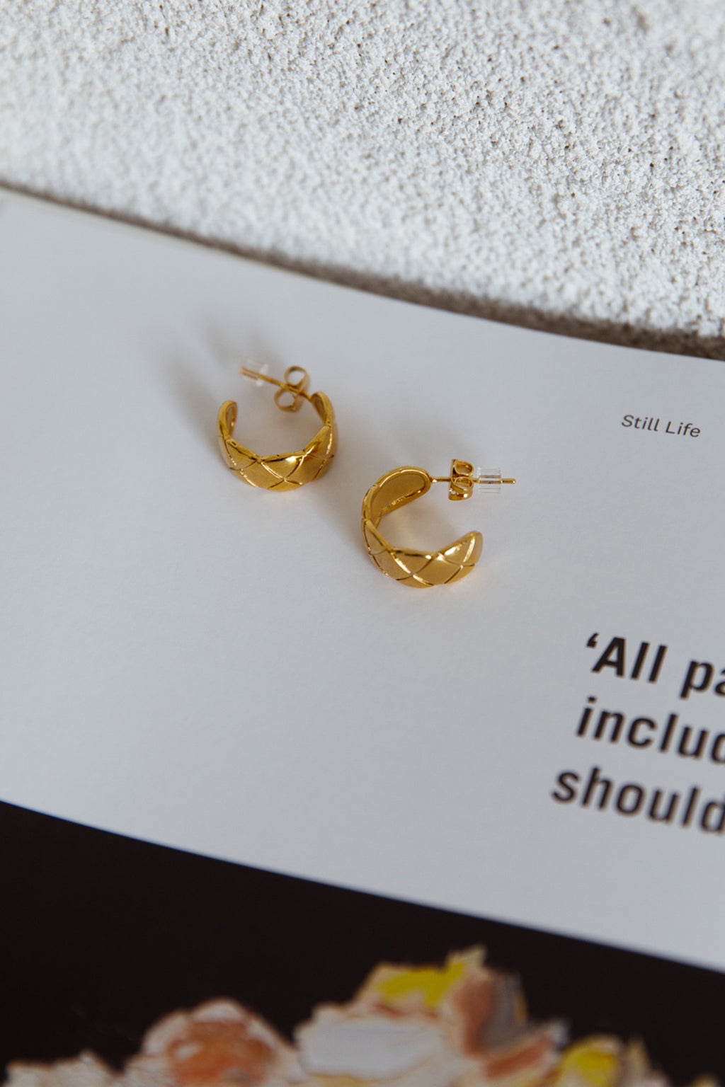 Symphony Woven Open Hoop Earrings Gold by Selfie Leslie
