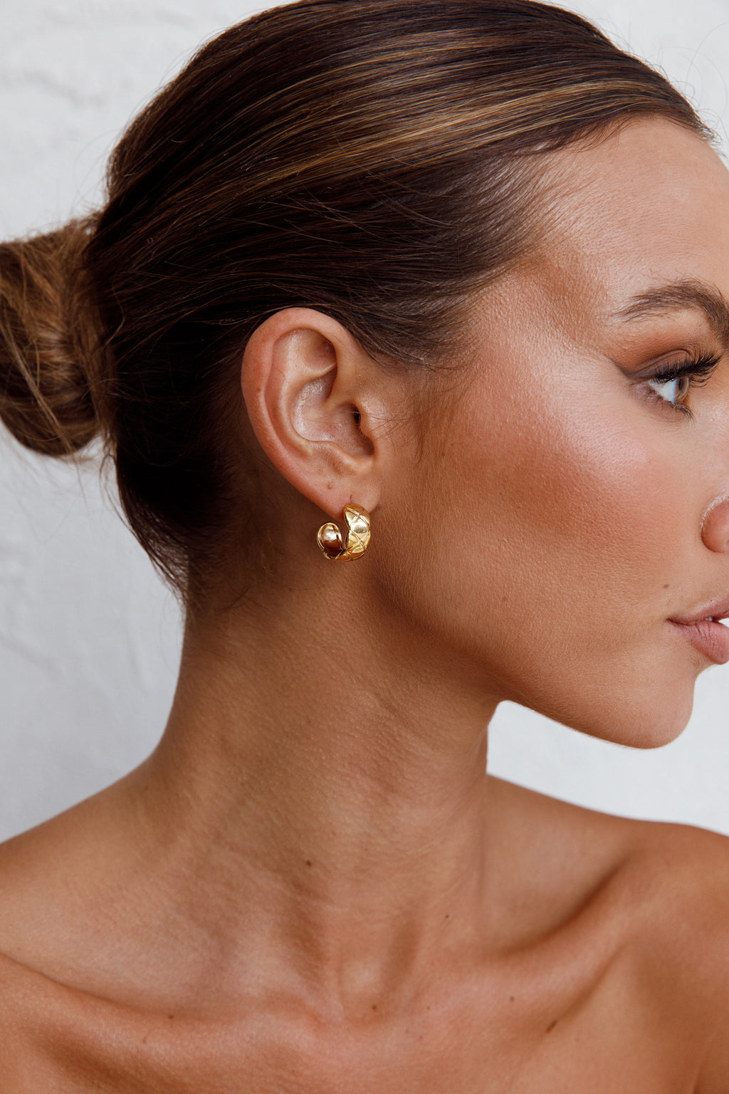 Symphony Woven Open Hoop Earrings Gold by Selfie Leslie