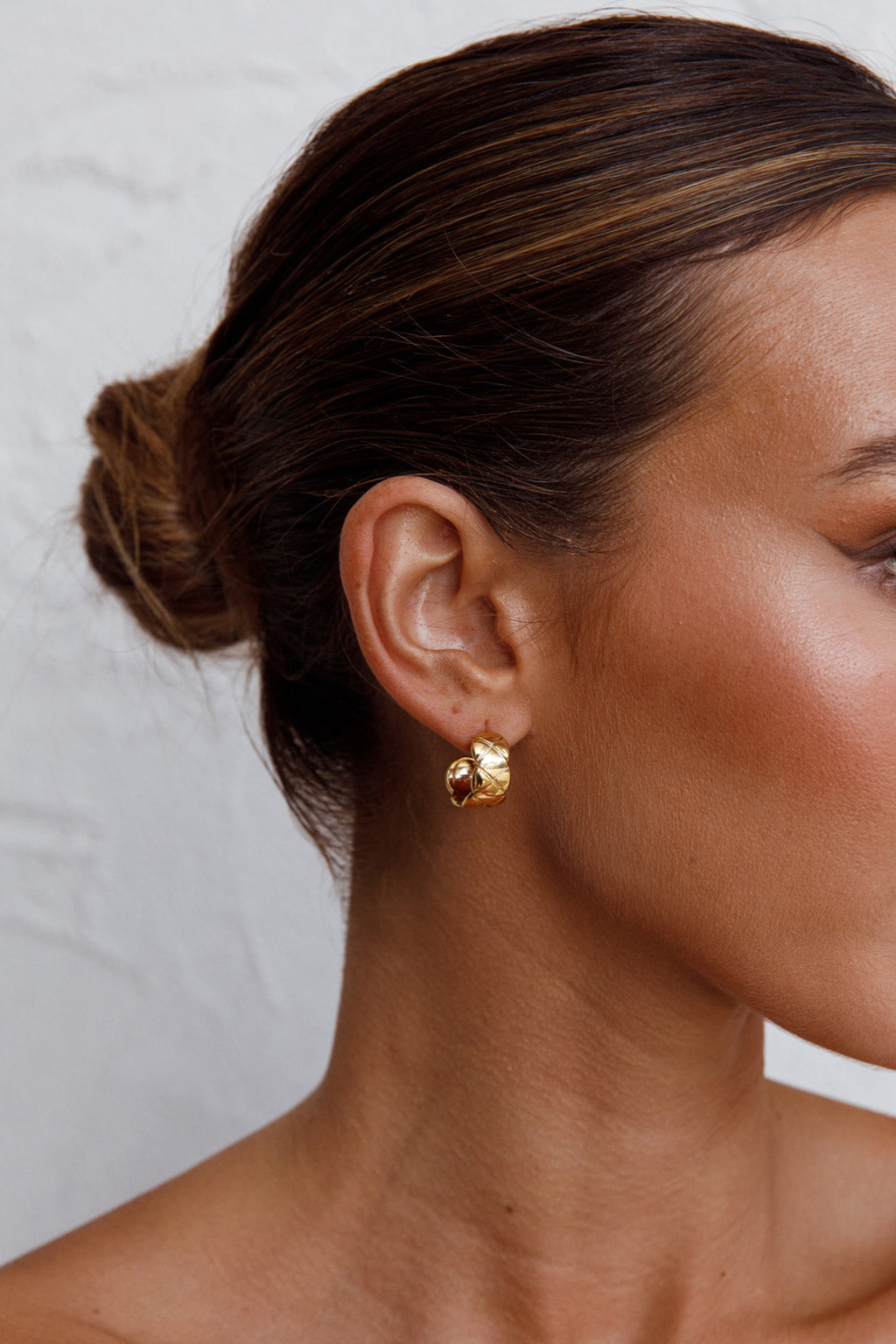 Symphony Woven Open Hoop Earrings Gold by Selfie Leslie