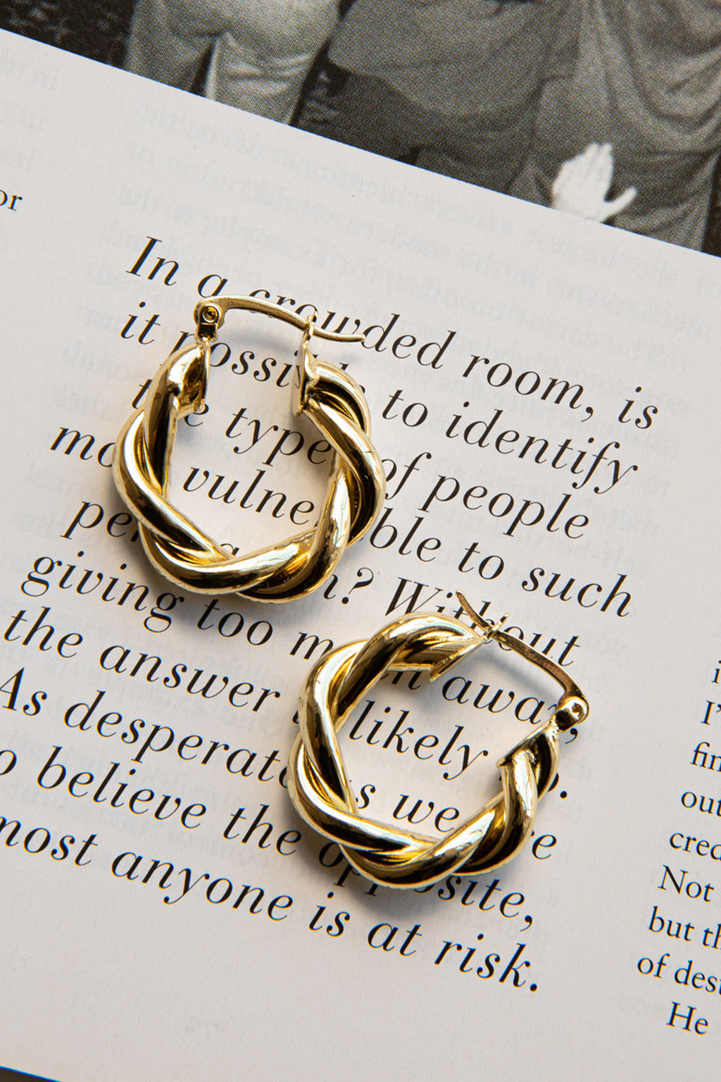 Fate Rope Hoop Earrings Gold by Selfie Leslie