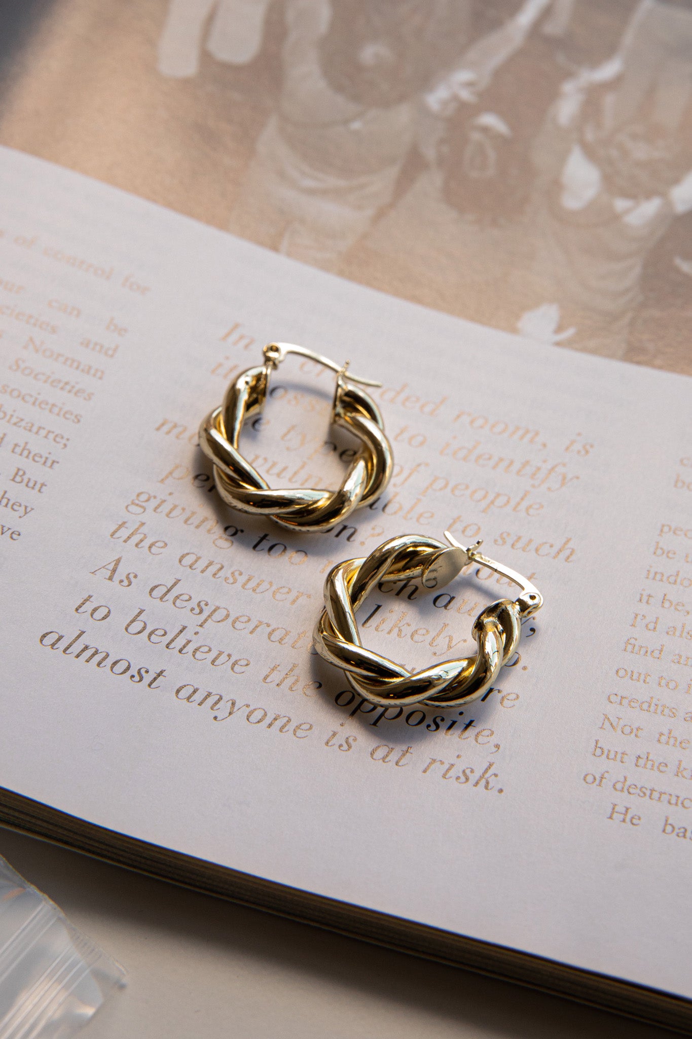 Fate Rope Hoop Earrings Gold by Selfie Leslie