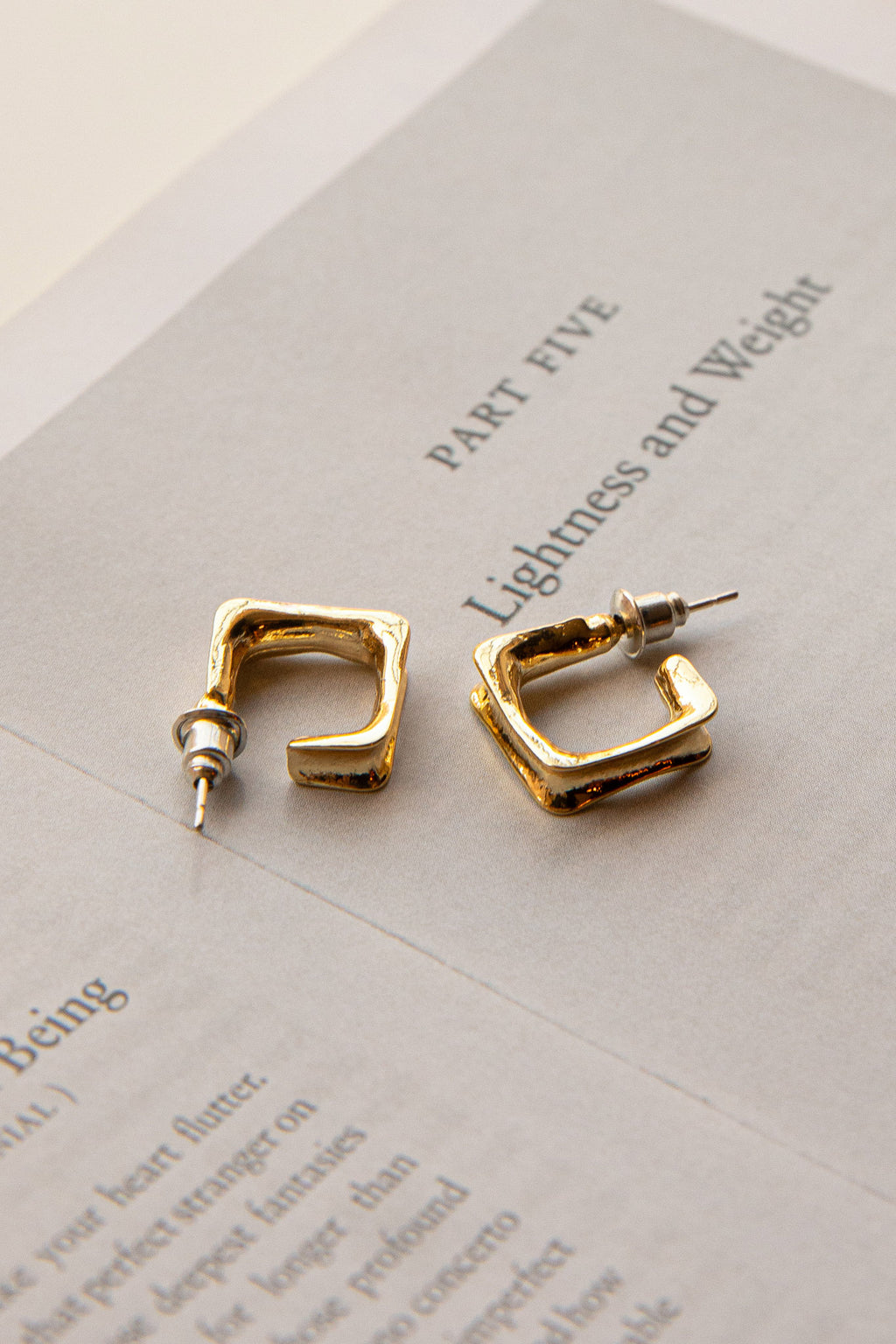 Isis Open Trapeze Hoop Earrings Gold by Selfie Leslie