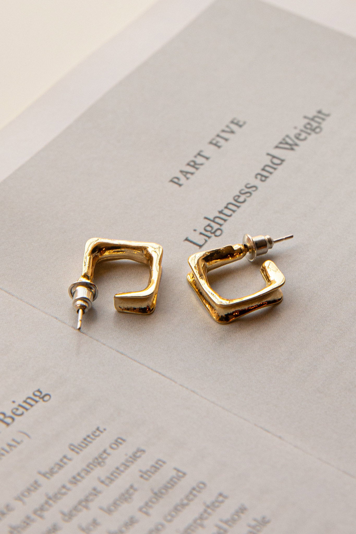 Isis Open Trapeze Hoop Earrings Gold by Selfie Leslie