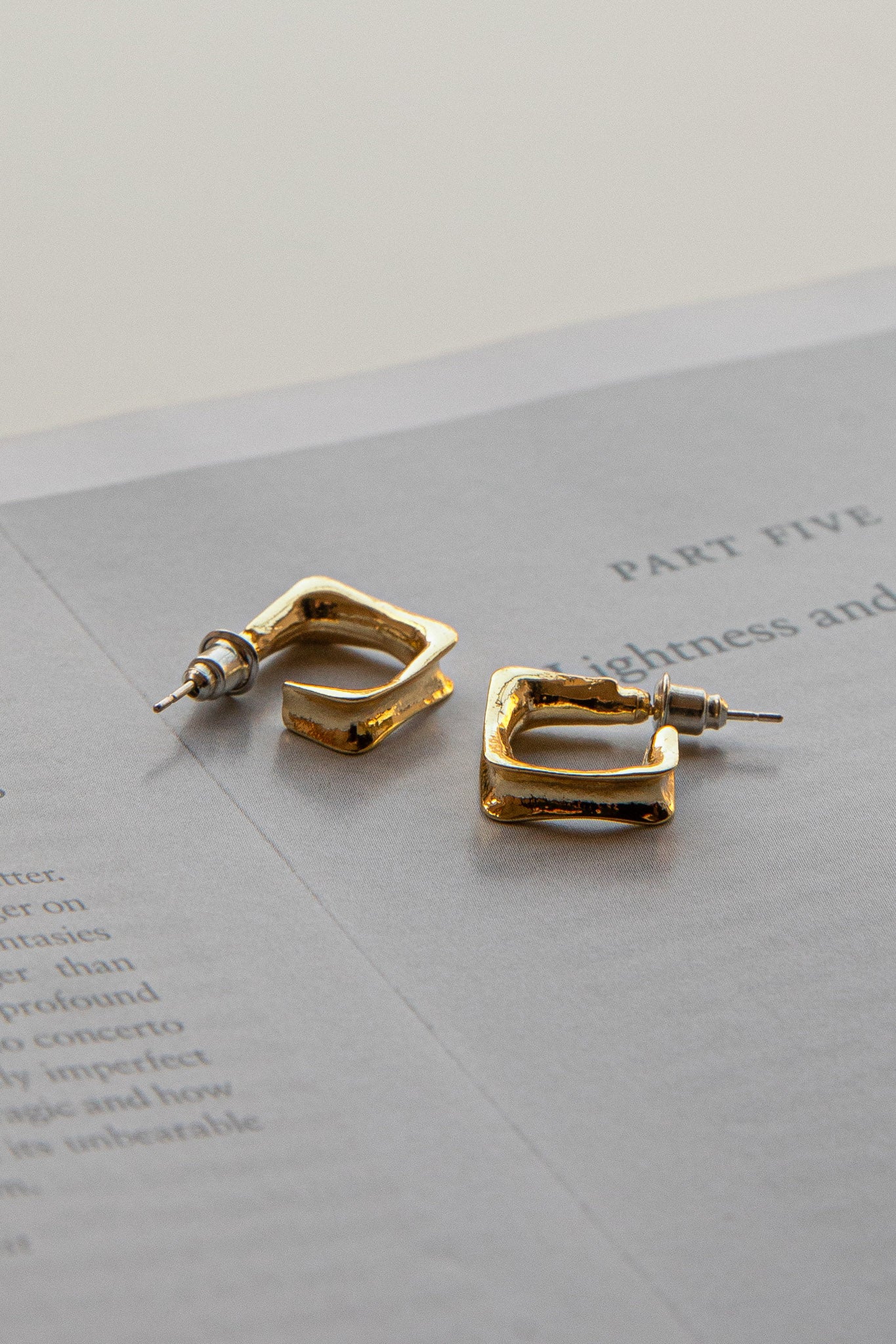 Isis Open Trapeze Hoop Earrings Gold by Selfie Leslie