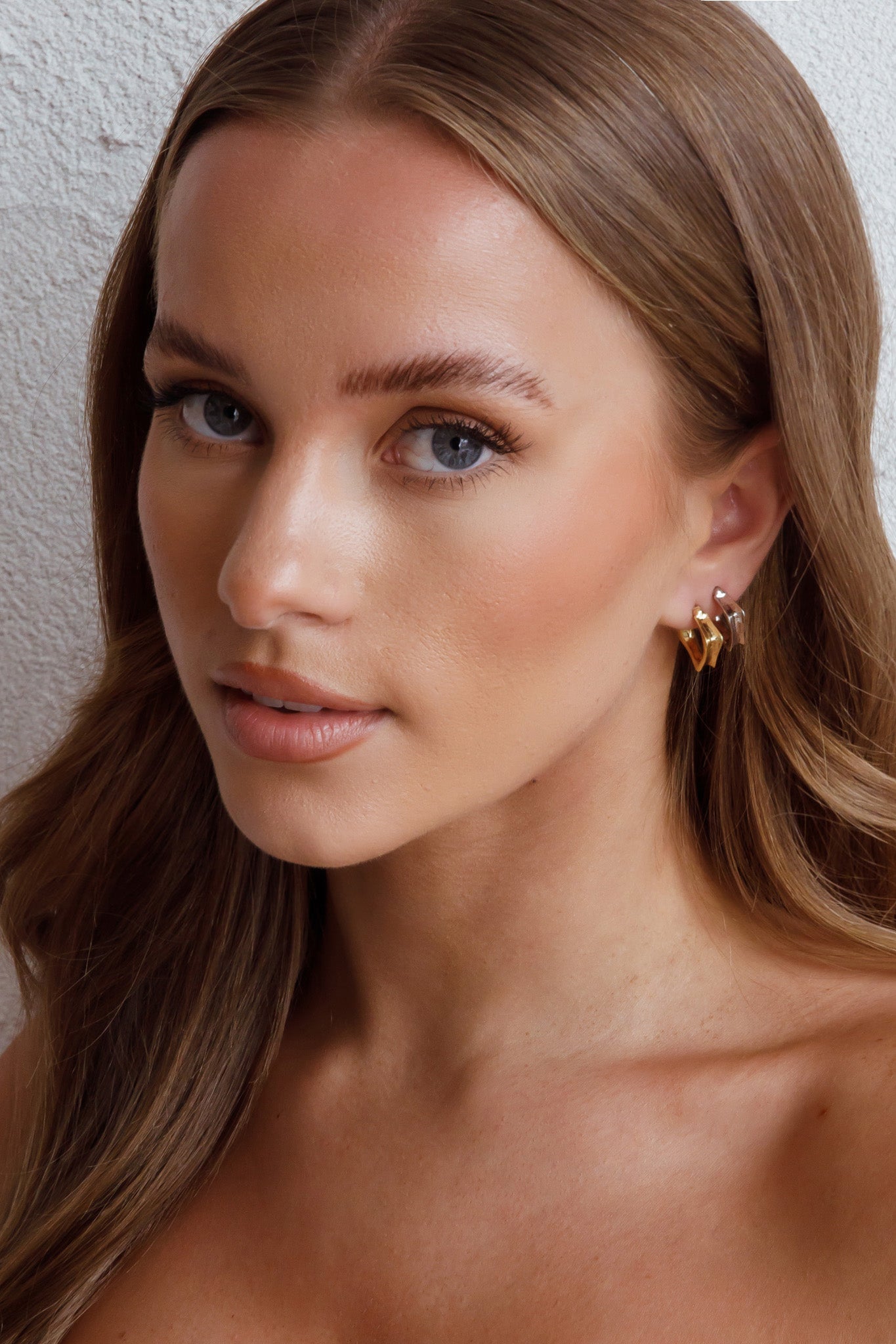 Isis Open Trapeze Hoop Earrings Gold by Selfie Leslie