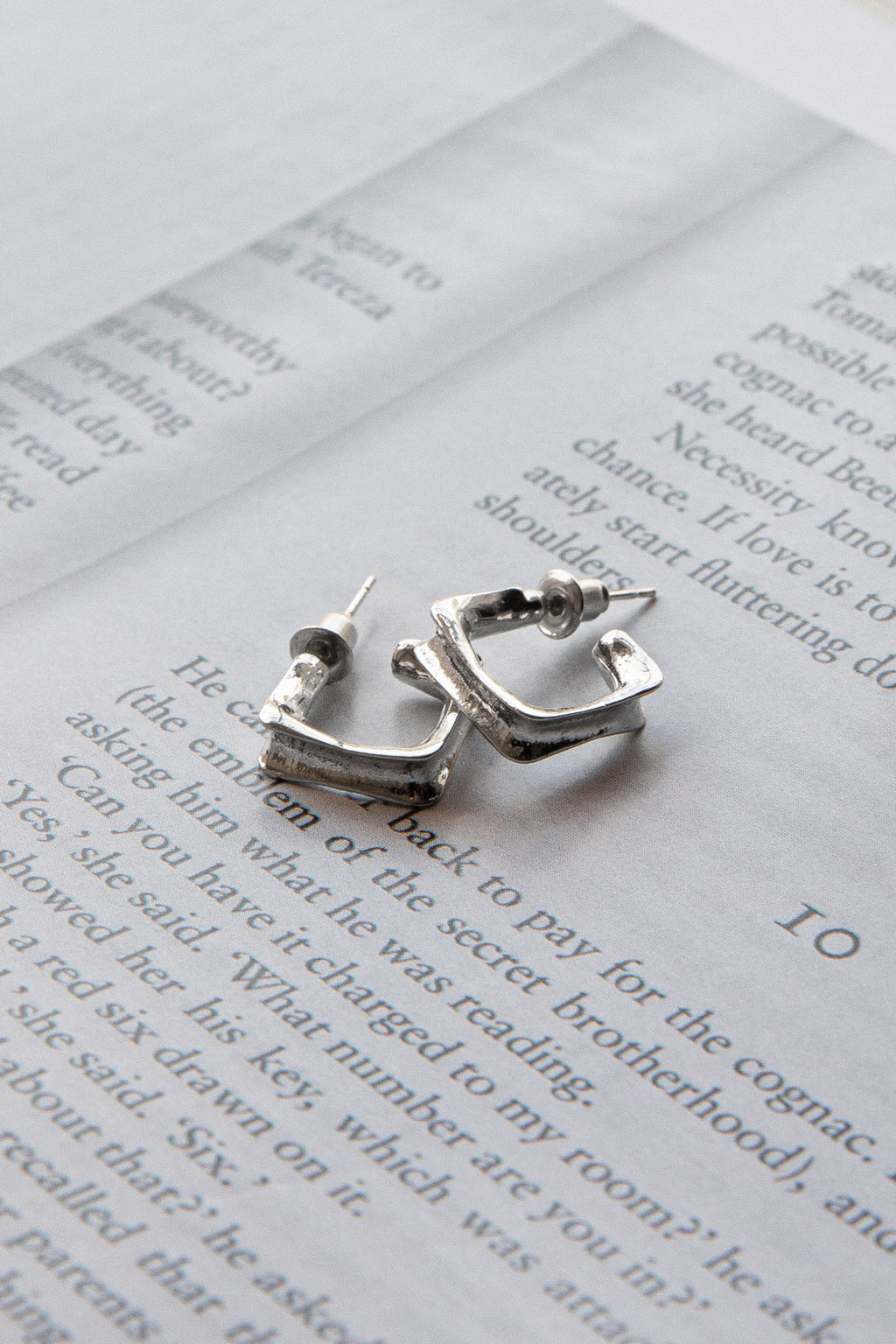 Isis Open Trapeze Hoop Earrings Silver by Selfie Leslie