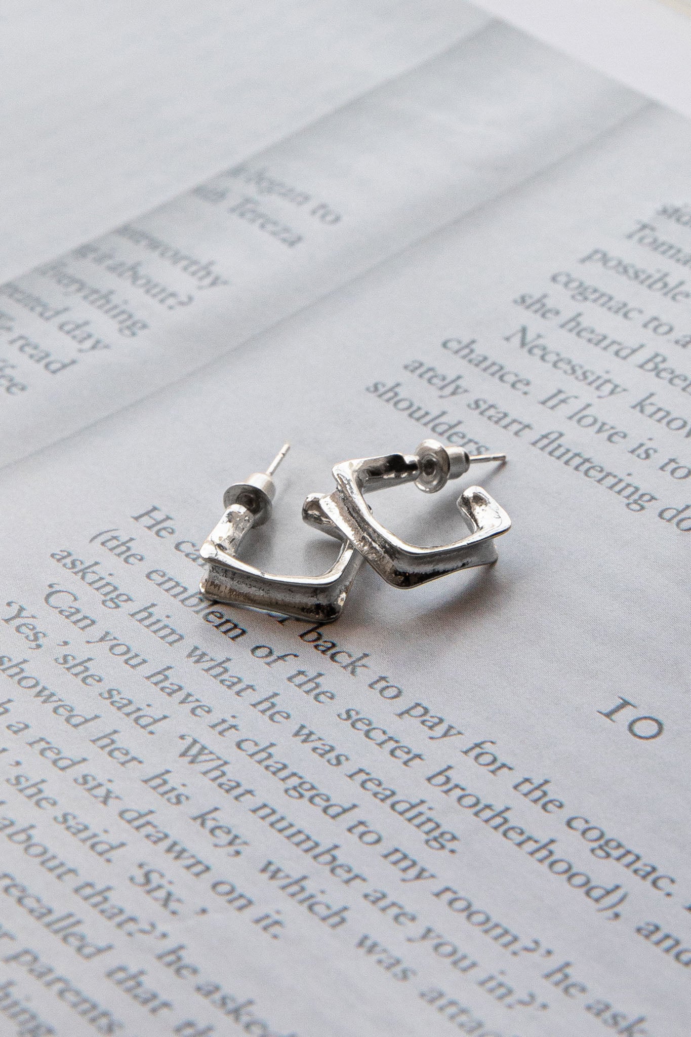 Isis Open Trapeze Hoop Earrings Silver by Selfie Leslie