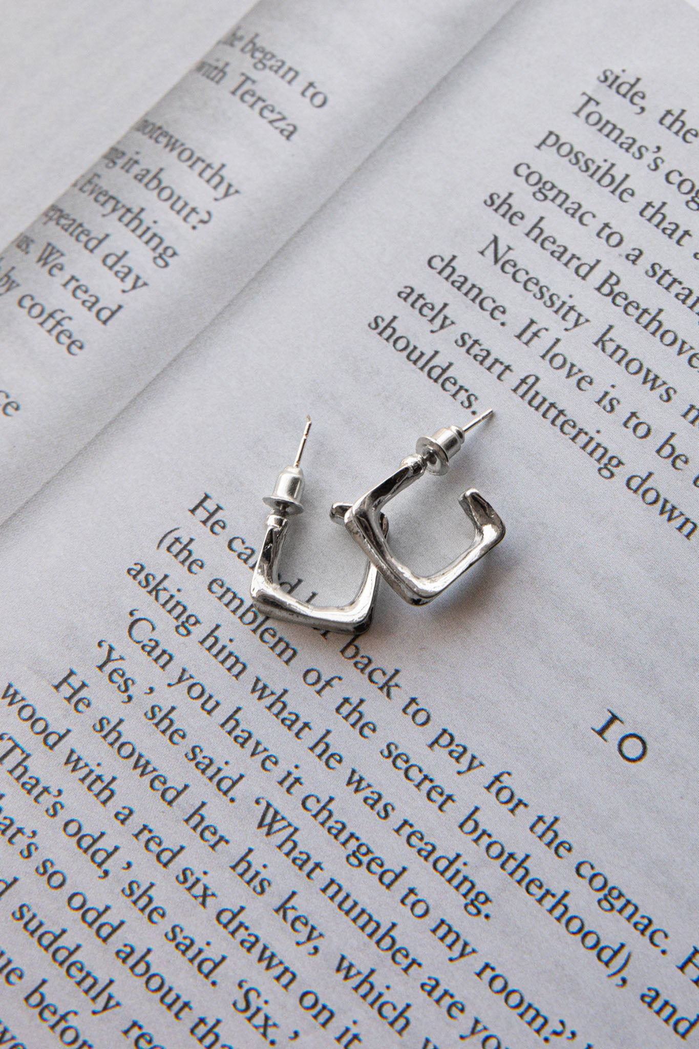 Isis Open Trapeze Hoop Earrings Silver by Selfie Leslie