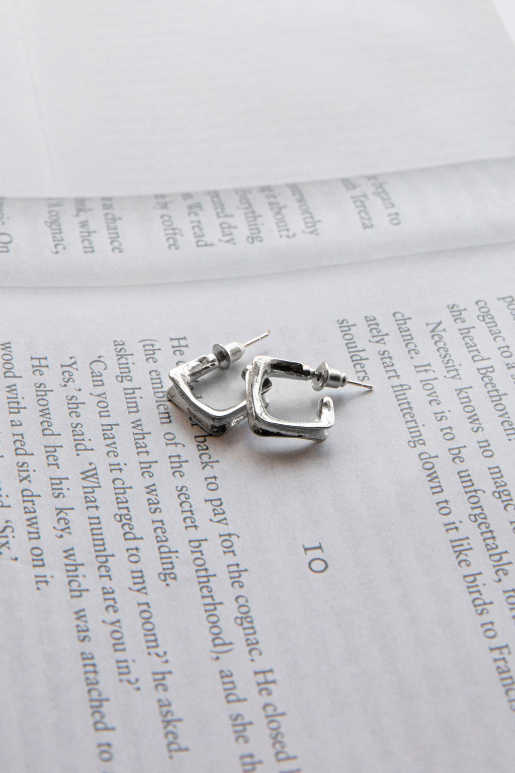 Isis Open Trapeze Hoop Earrings Silver by Selfie Leslie