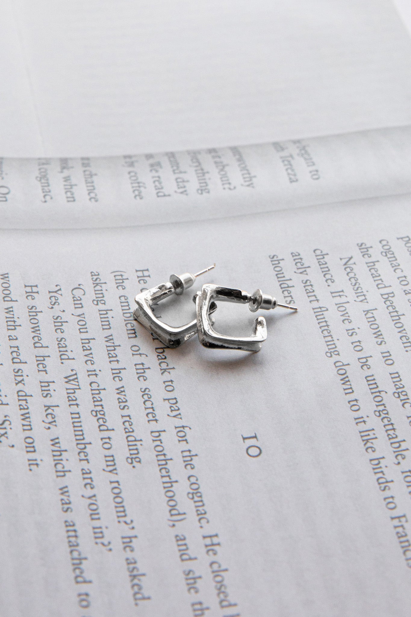 Isis Open Trapeze Hoop Earrings Silver by Selfie Leslie