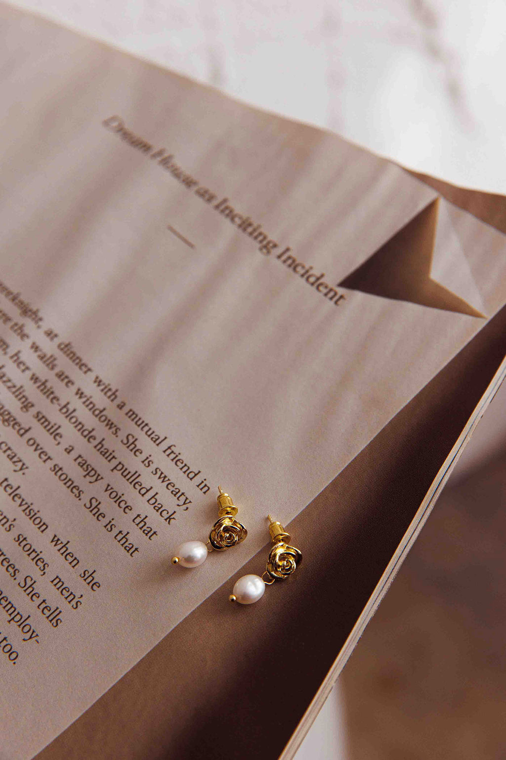 Le Jardin Flower Pearl Earrings Gold by Selfie Leslie