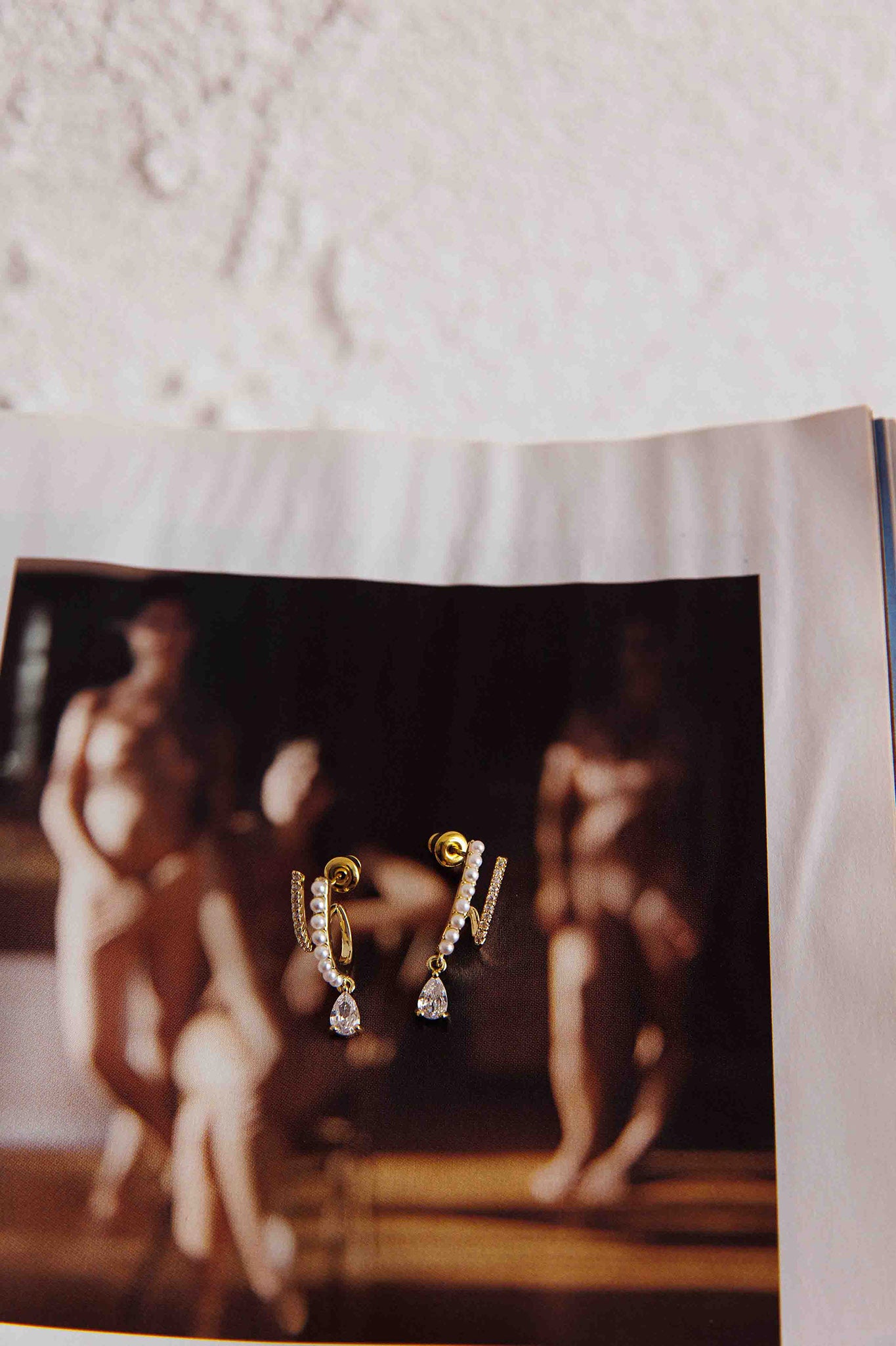 Dawn Double Pierce Illusion Earrings Gold by Selfie Leslie