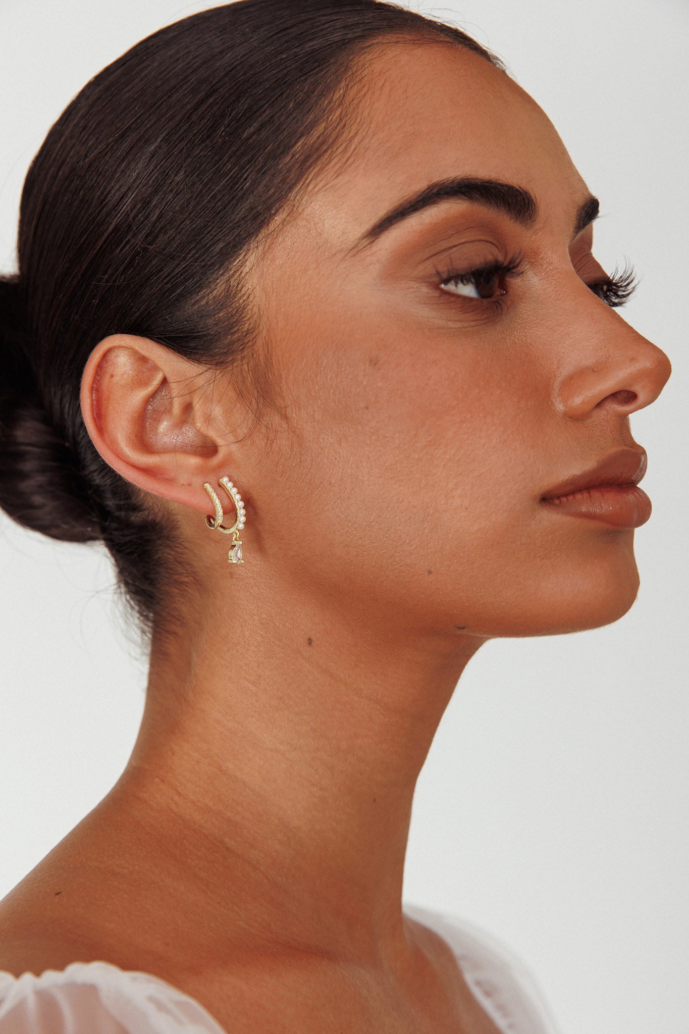 Dawn Double Pierce Illusion Earrings Gold by Selfie Leslie