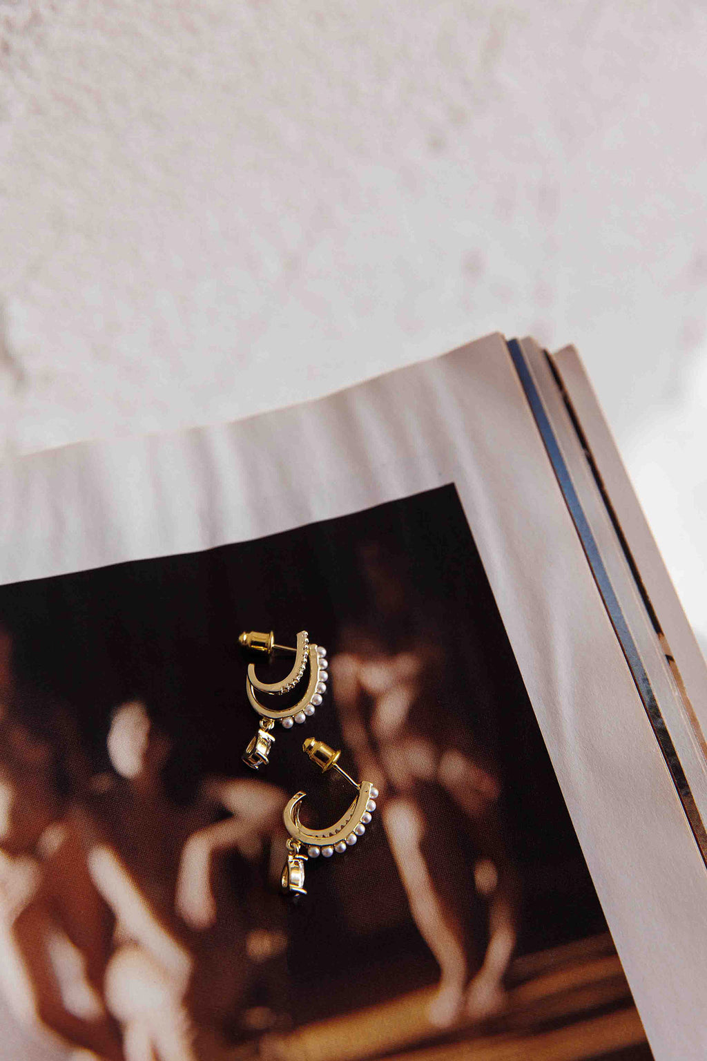 Dawn Double Pierce Illusion Earrings Gold by Selfie Leslie