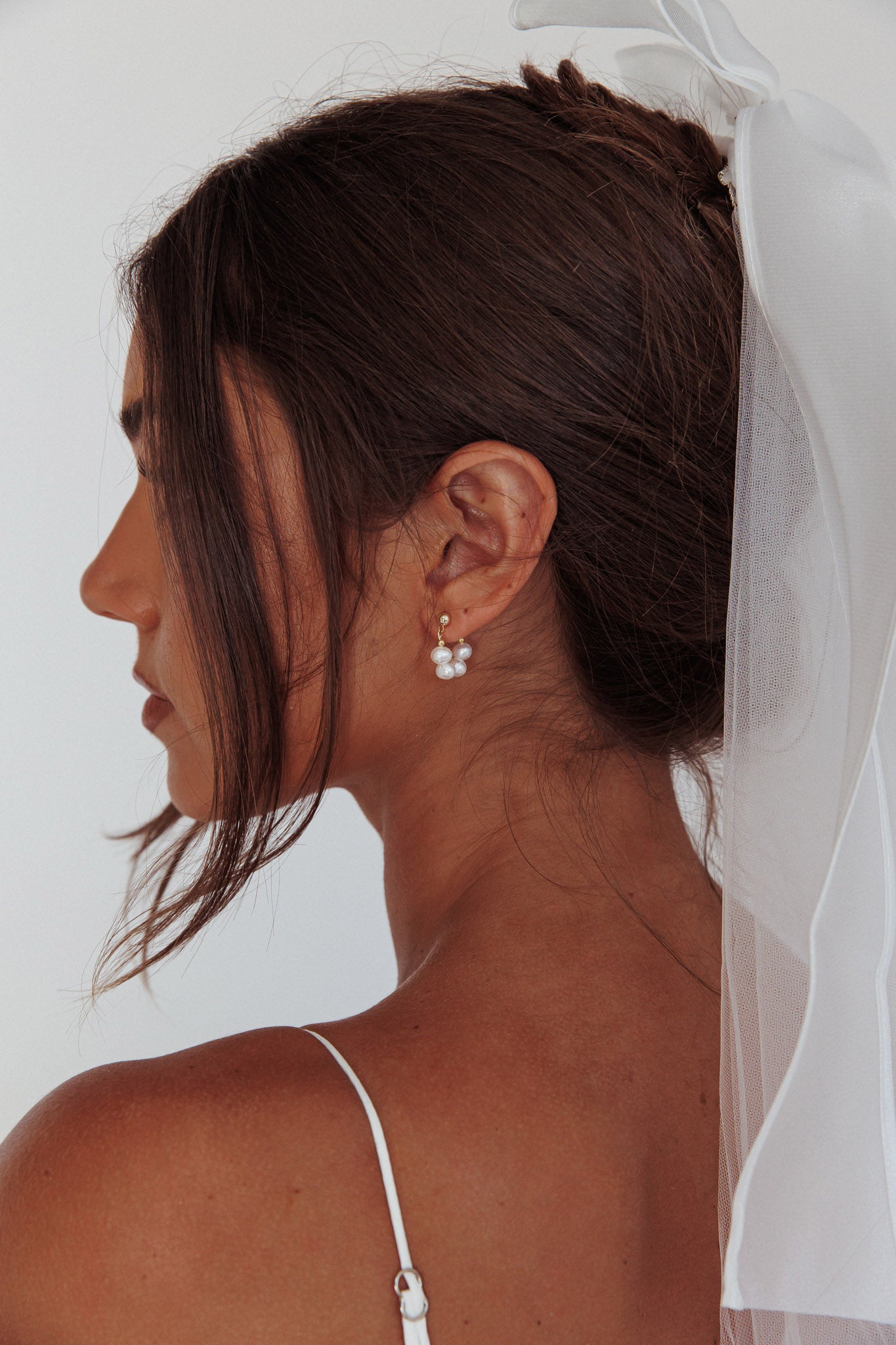 Milly Pearl Bead Earrings Gold by Selfie Leslie