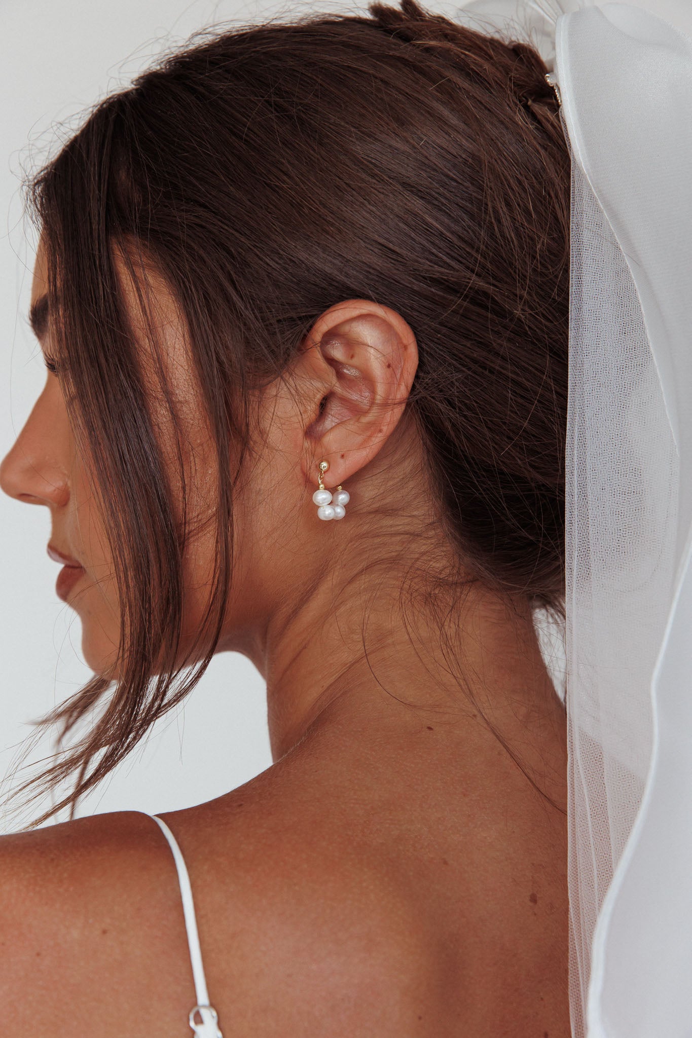 Milly Pearl Bead Earrings Gold by Selfie Leslie