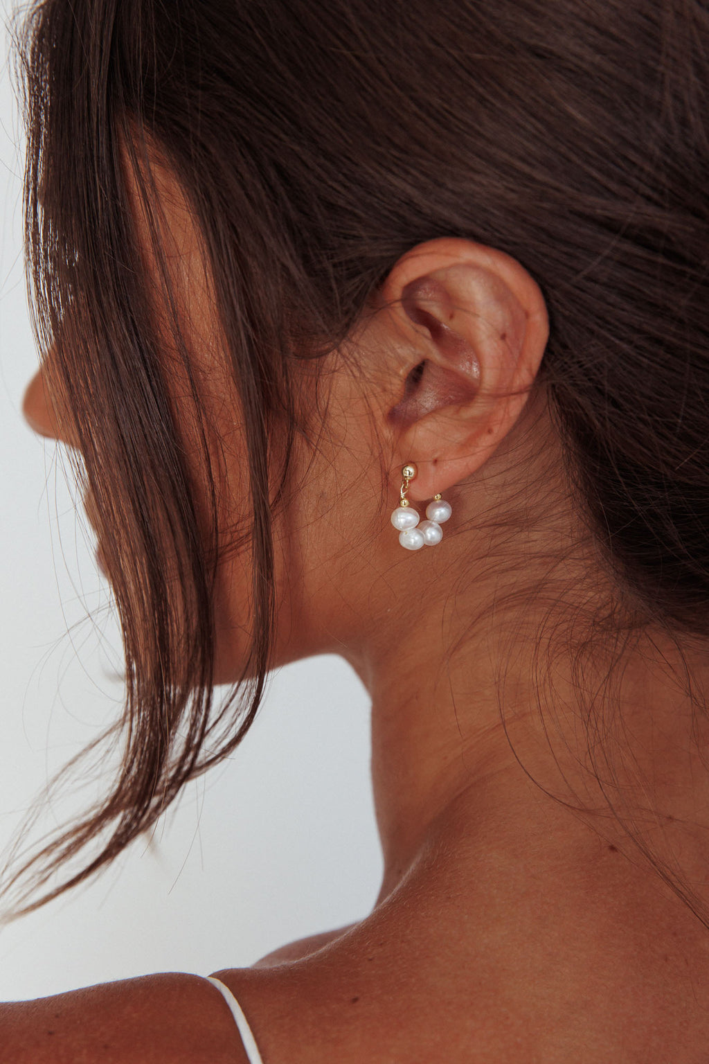 Milly Pearl Bead Earrings Gold by Selfie Leslie