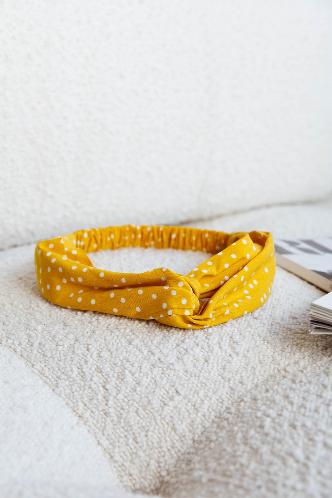 Top Knot Headband Spotted Yellow by Selfie Leslie