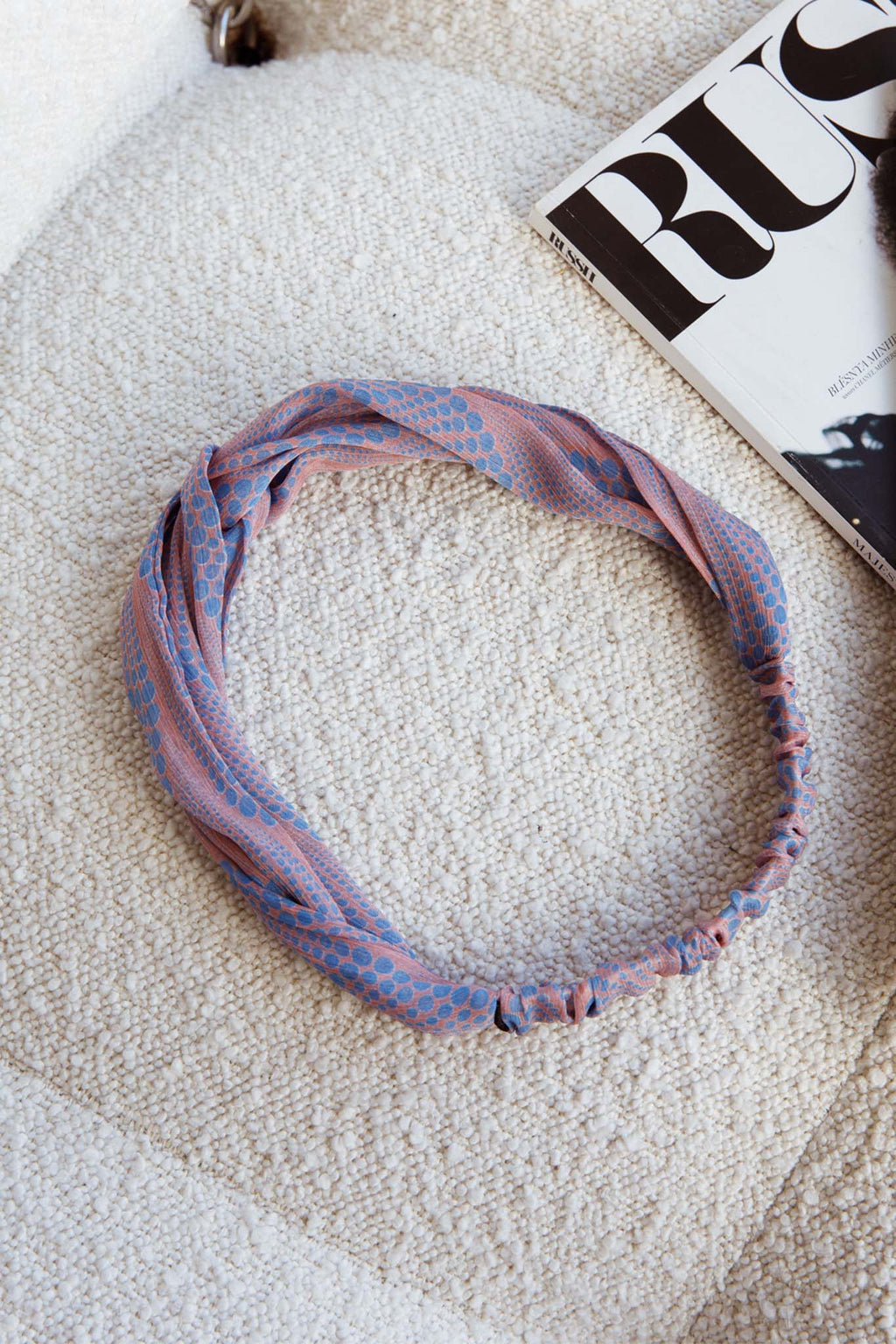 Top Knot Headband Spot Print Pink by Selfie Leslie