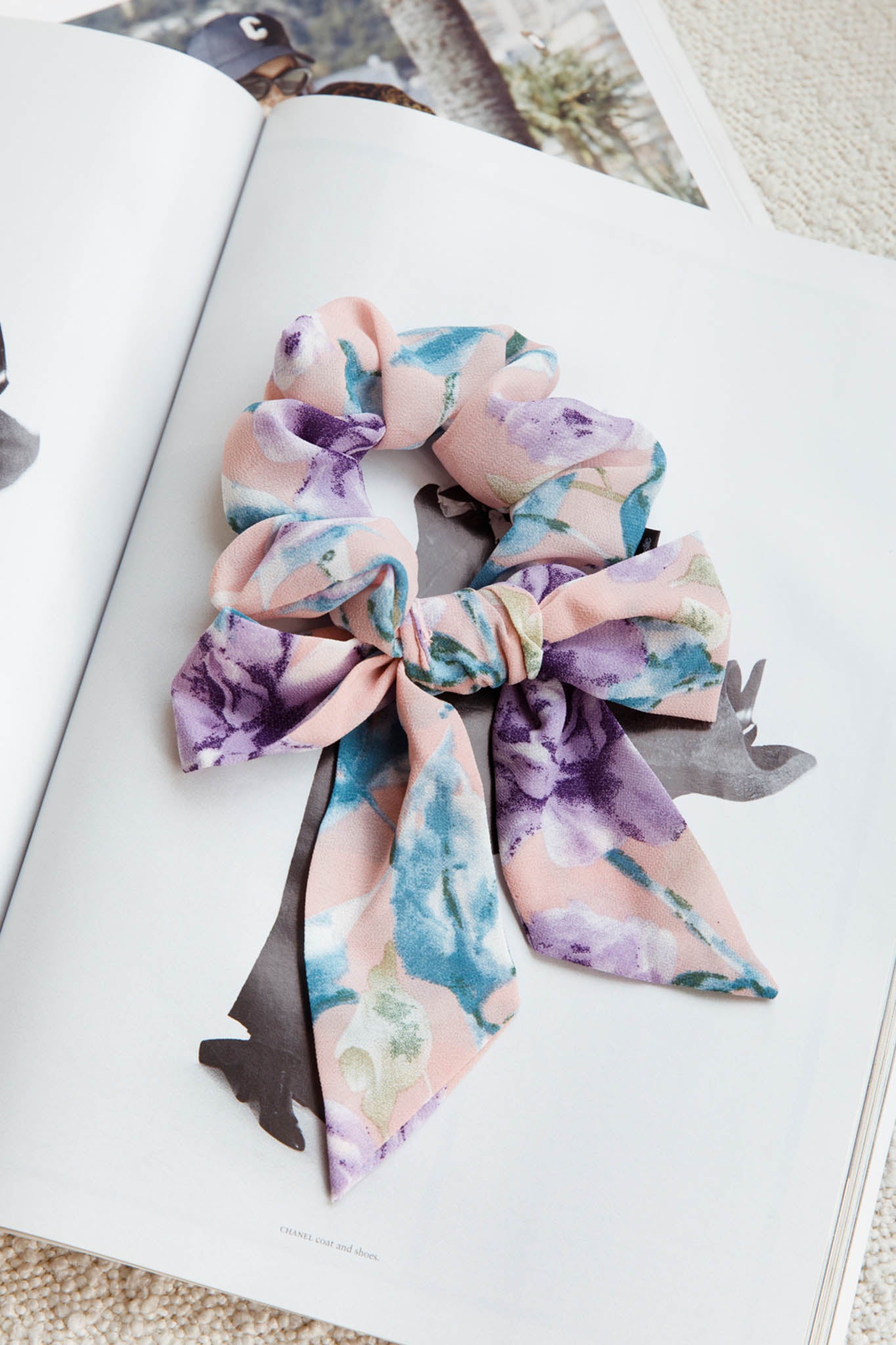 Bow Scrunchie Floral Blush by Selfie Leslie