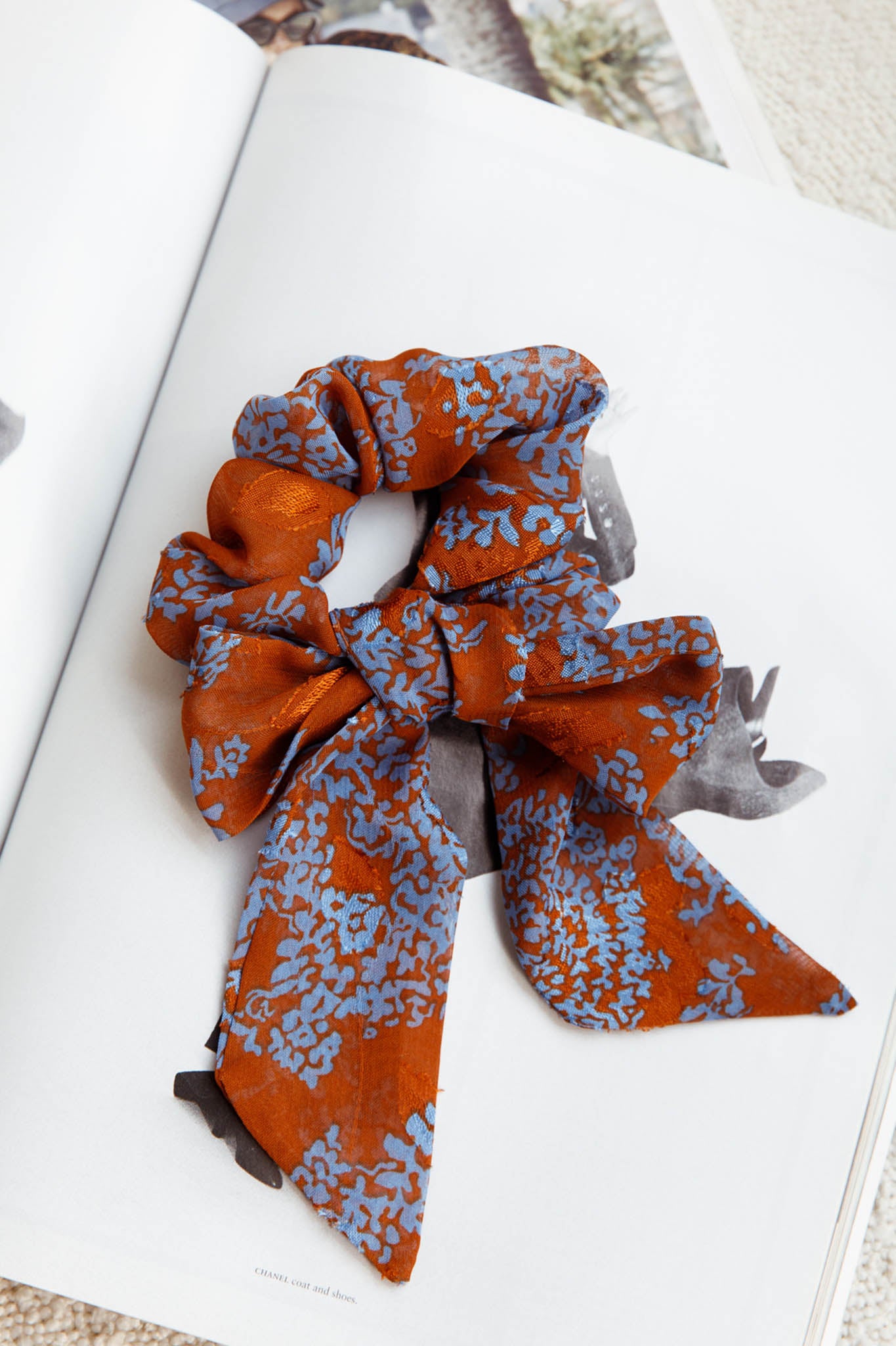 Bow Scrunchie Floral Brown by Selfie Leslie
