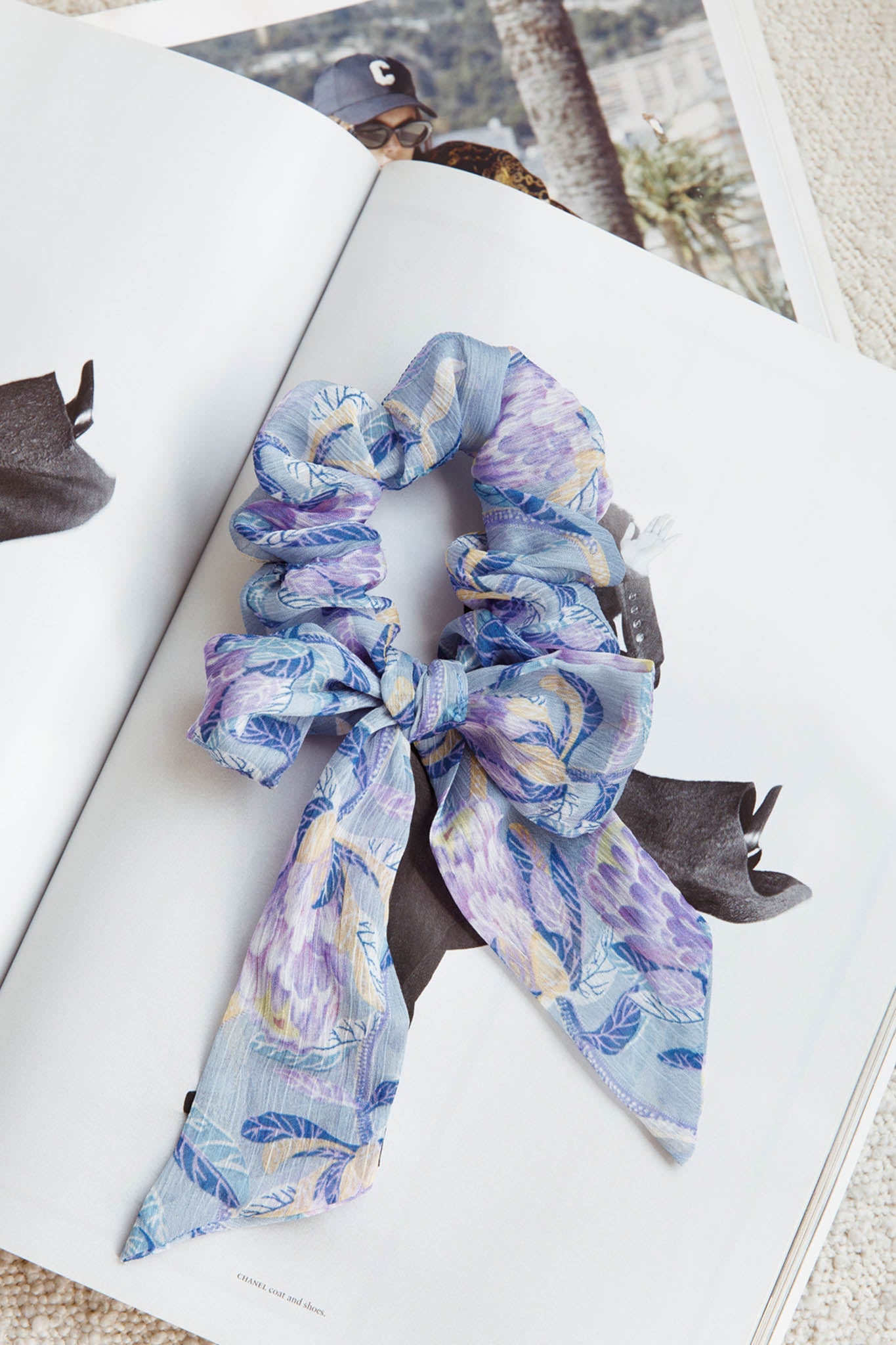 Bow Scrunchie Banksia Blue by Selfie Leslie