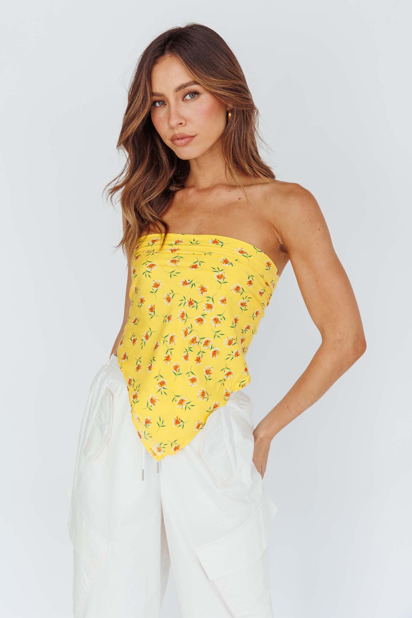 Sundaze Square Scarf Flowers Yellow by Selfie Leslie