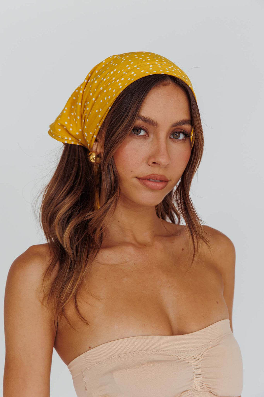 Sundaze Square Scarf Dotty Yellow by Selfie Leslie