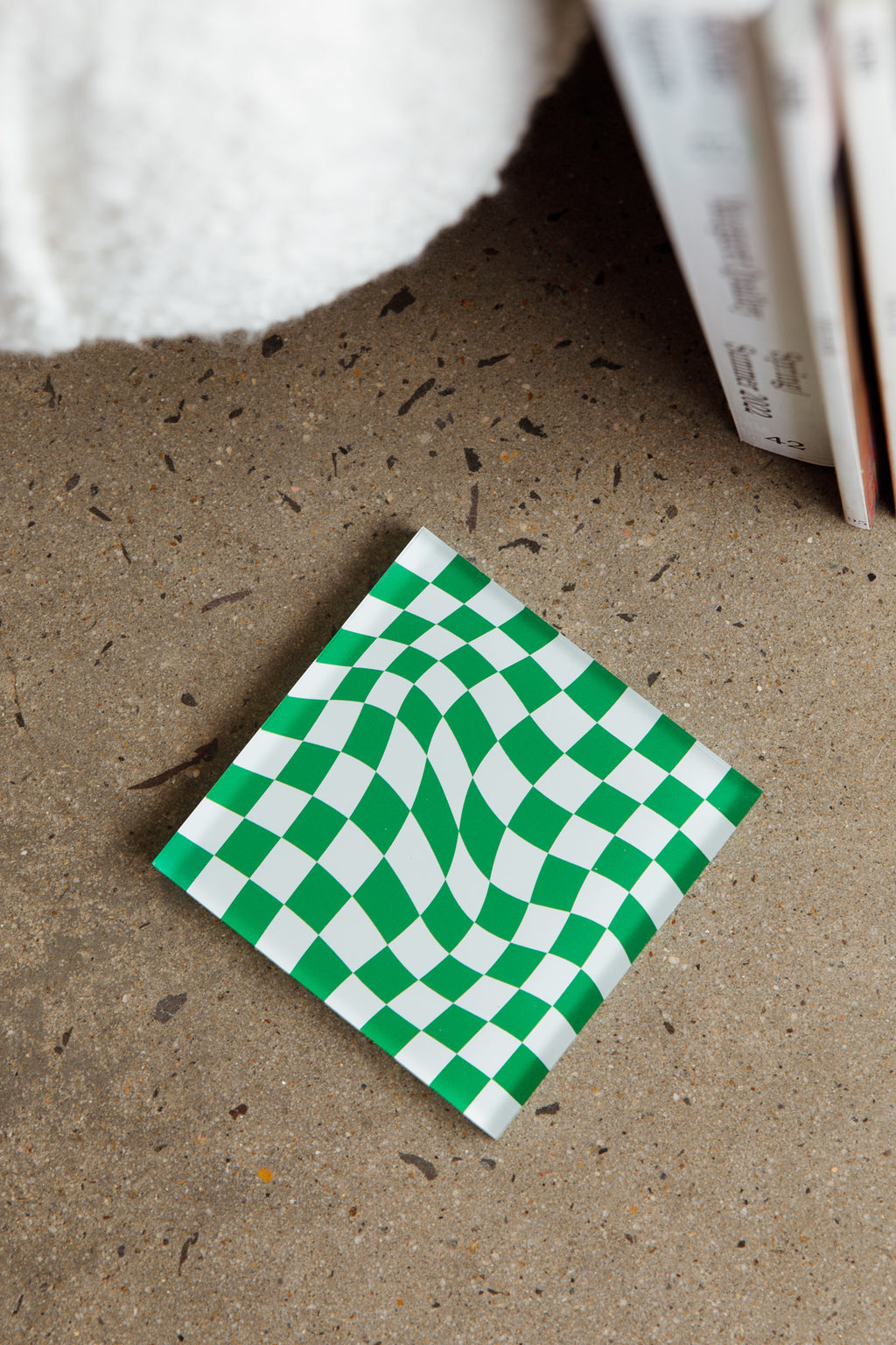 Paradiso 4pc Chessboard Acrylic Coaster Set by Selfie Leslie