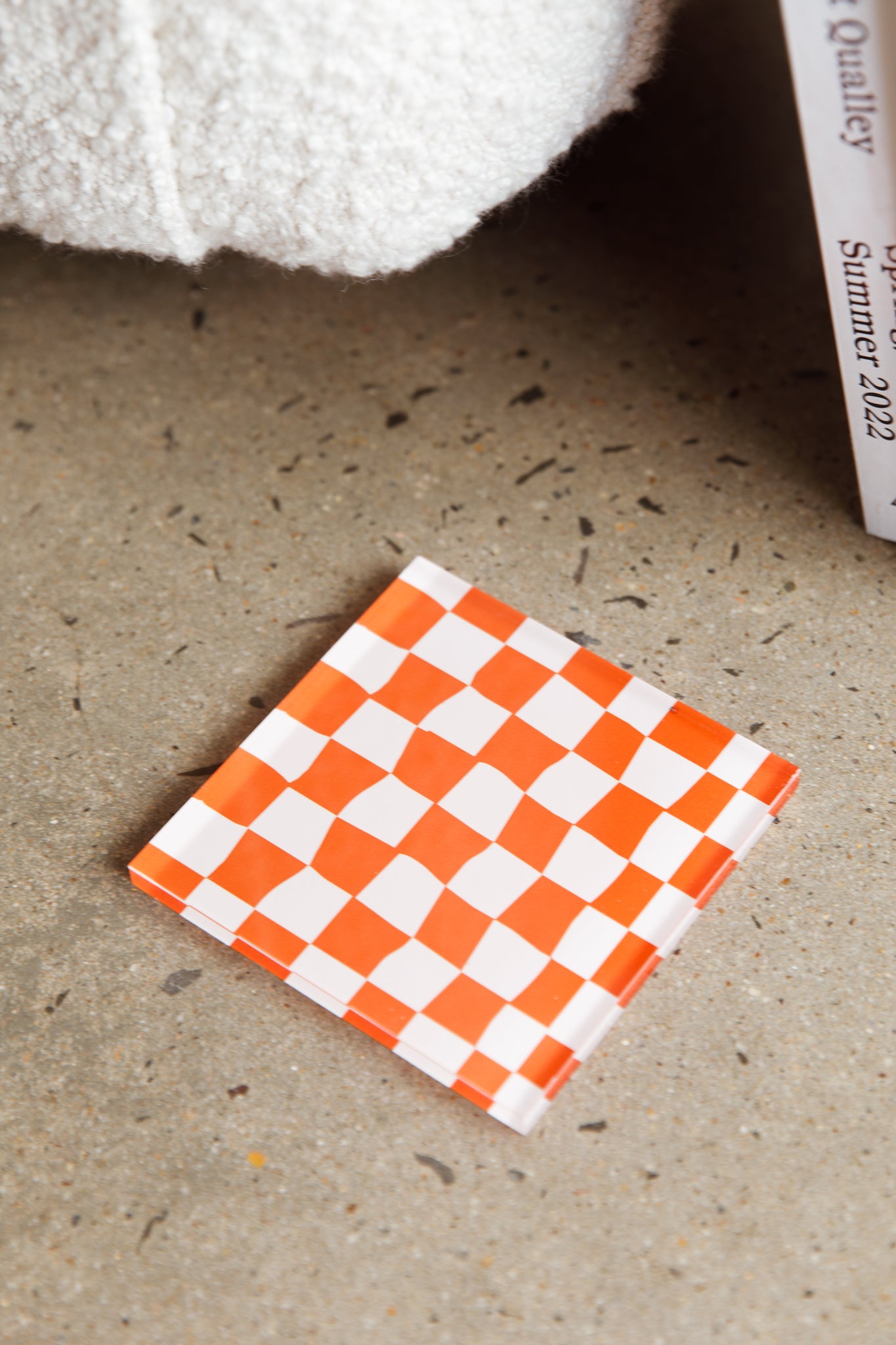 Paradiso 4pc Chessboard Acrylic Coaster Set by Selfie Leslie