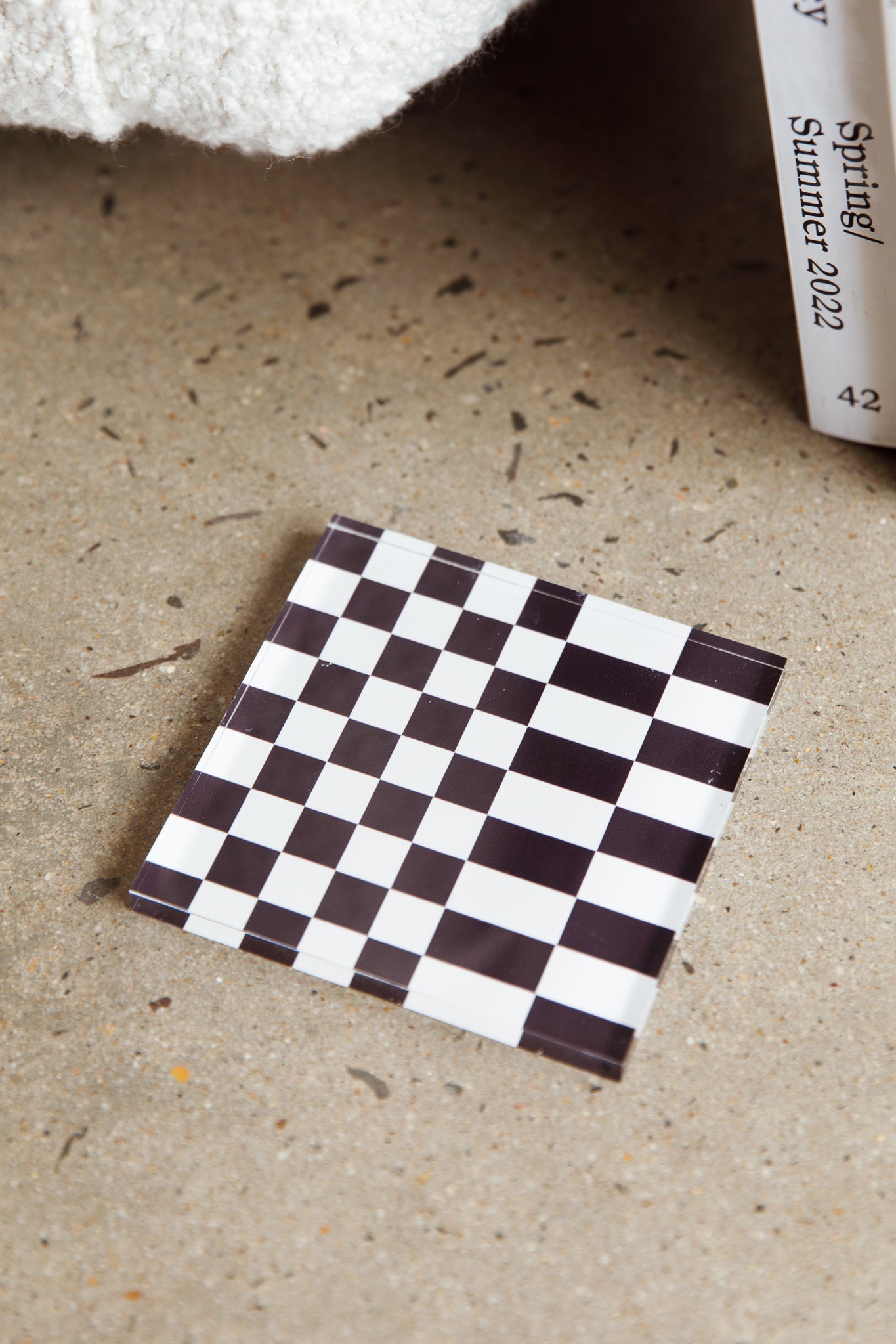 Paradiso 4pc Chessboard Acrylic Coaster Set by Selfie Leslie
