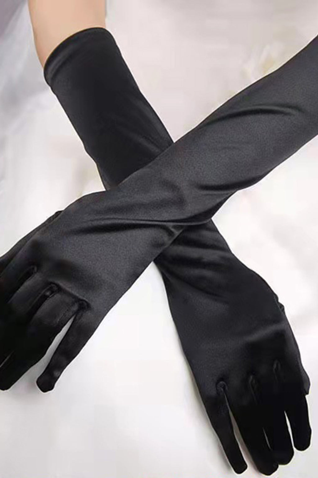 Bella Satin Gloves Black by Selfie Leslie