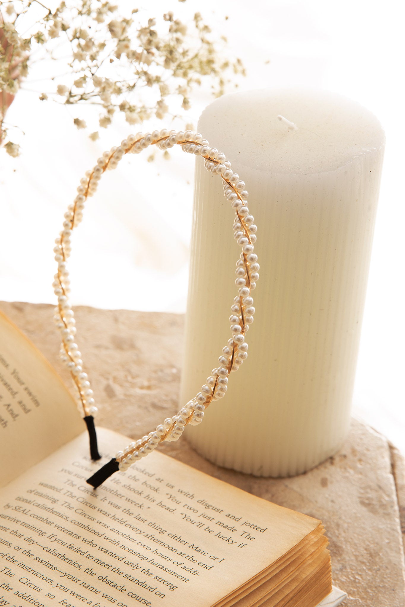 Odette Twisted Pearl Headband Gold by Selfie Leslie