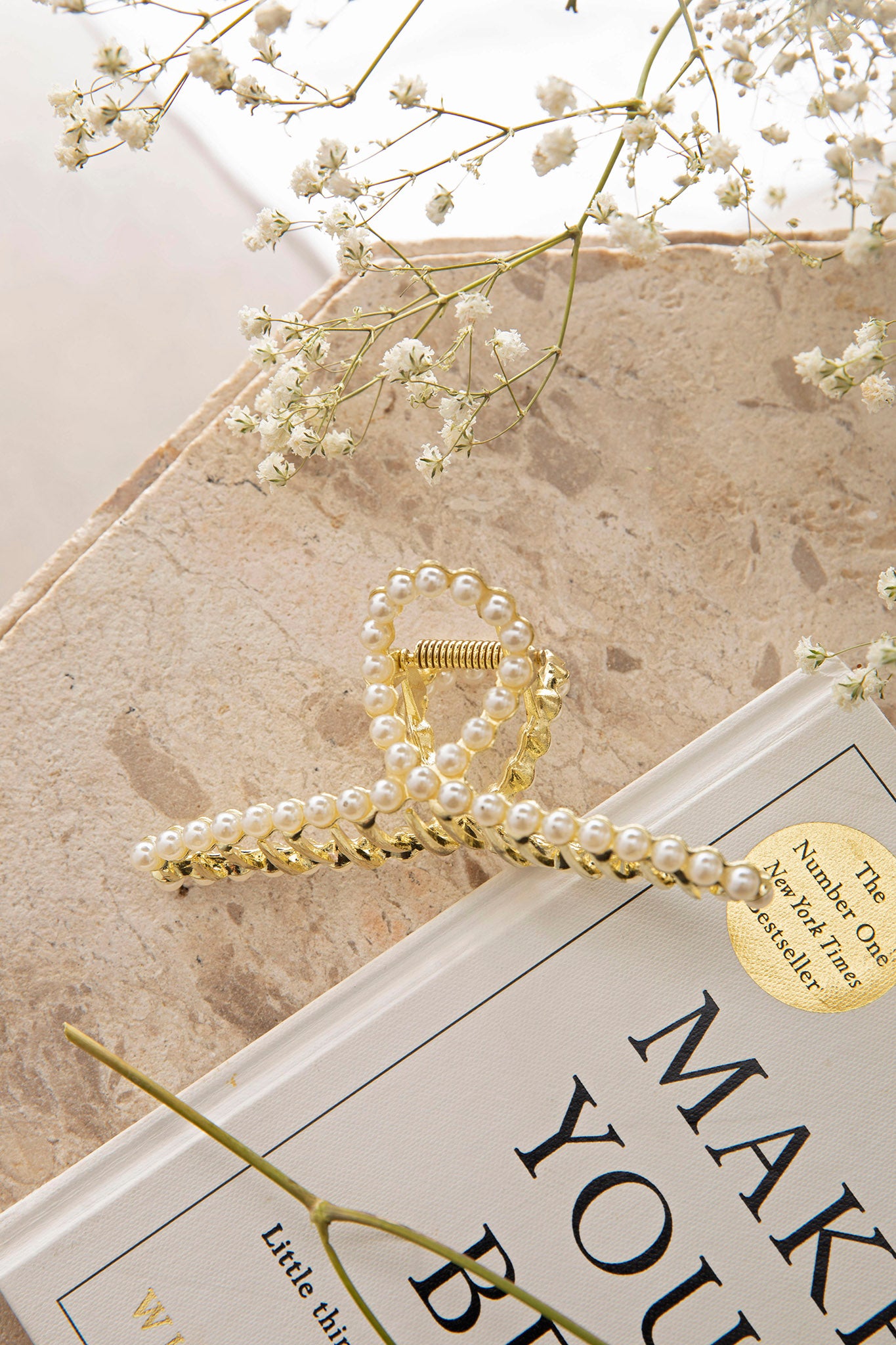 Madison Pearl Hair Clip Gold by Selfie Leslie