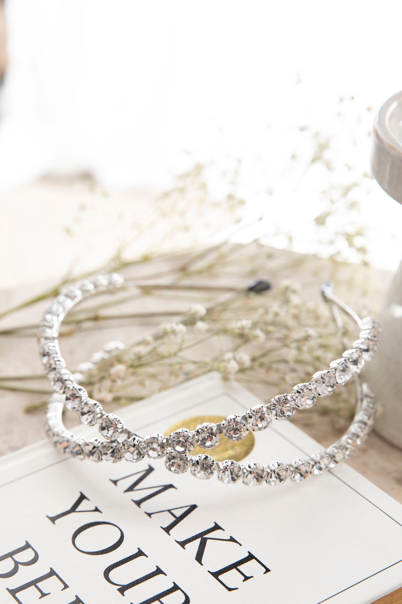Silver Screen Rhinestone Headband Silver by Selfie Leslie