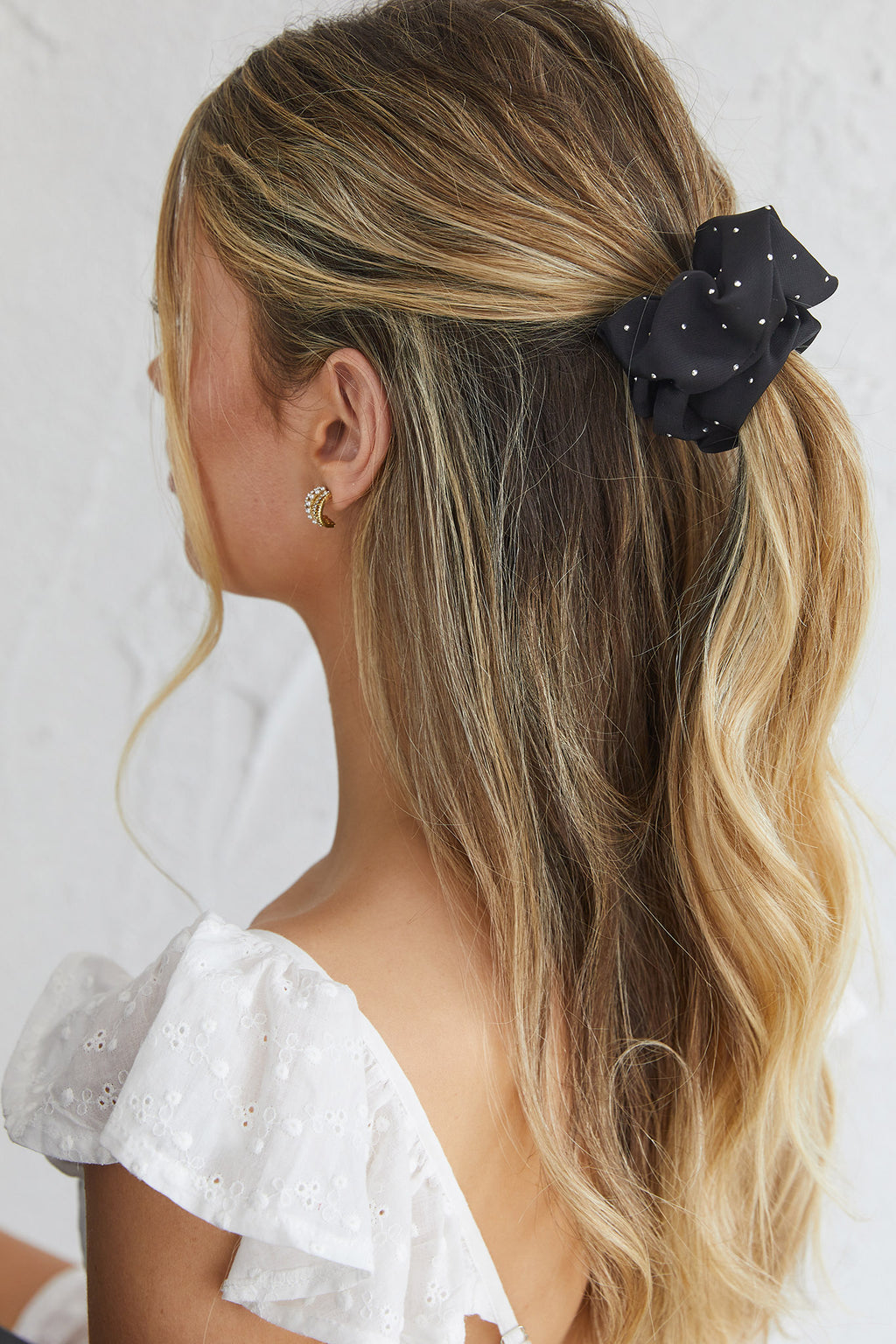 City Lights Embellished Scrunchie Black by Selfie Leslie