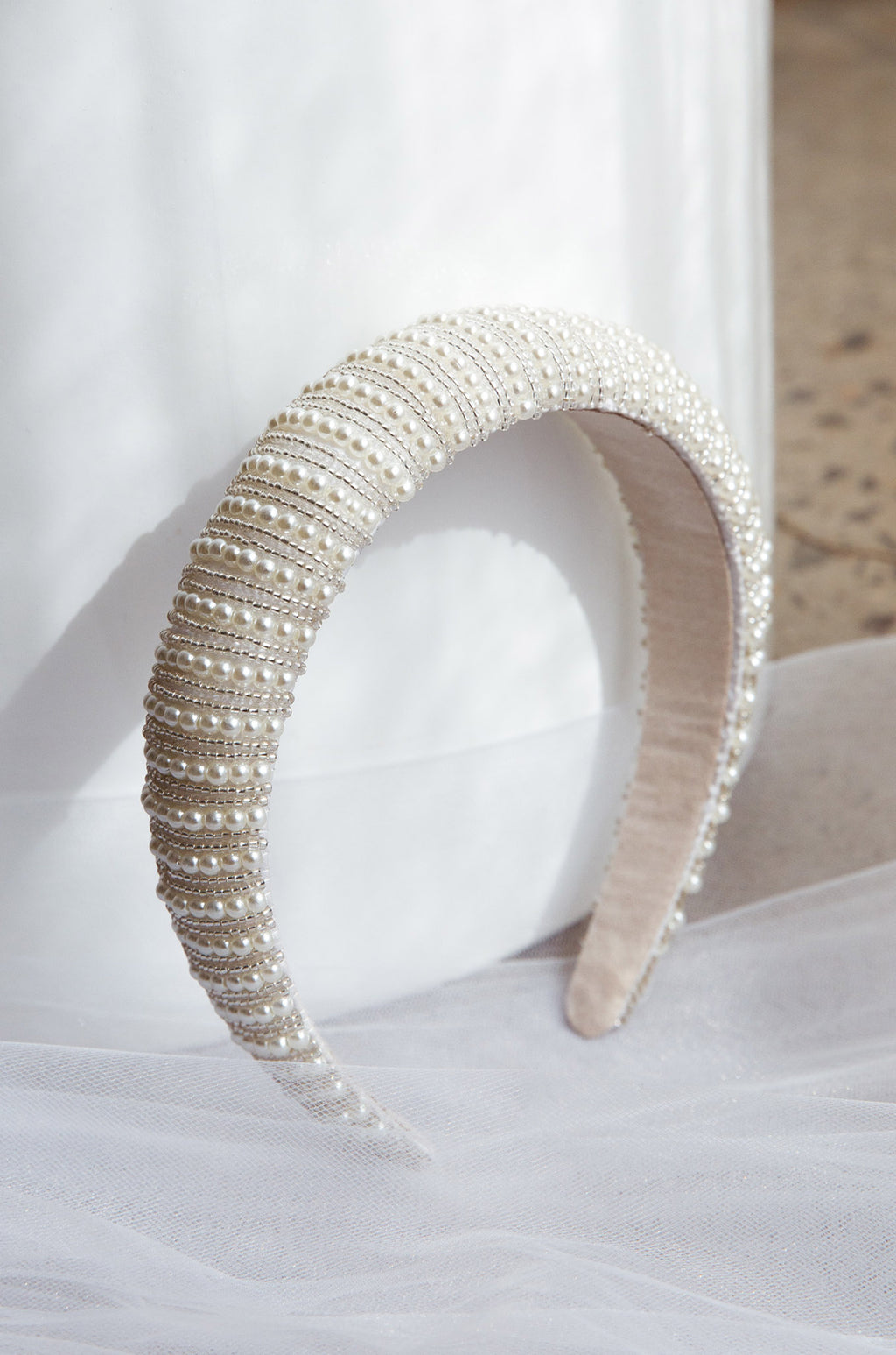 Nevaeh Wide Pearl Headband White by Selfie Leslie