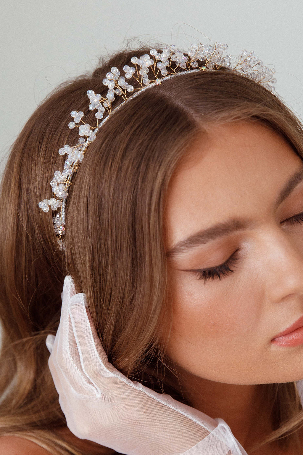 Feuille Crystal Headband Clear by Selfie Leslie