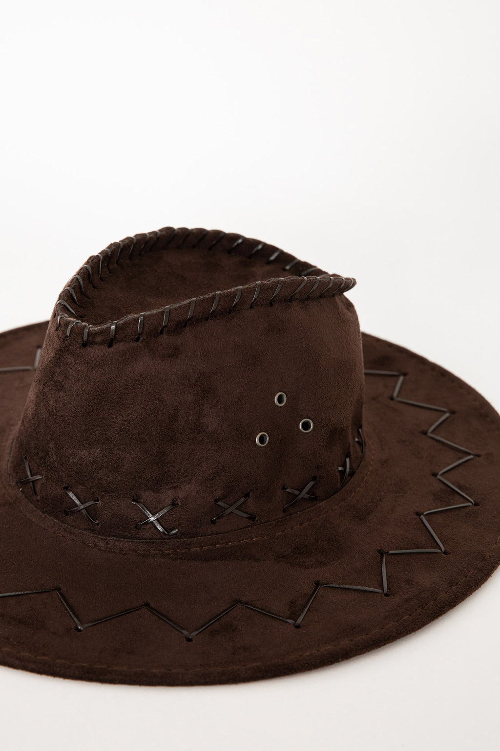 Indi Blanket Stitch Cowboy Hat Brown by Selfie Leslie
