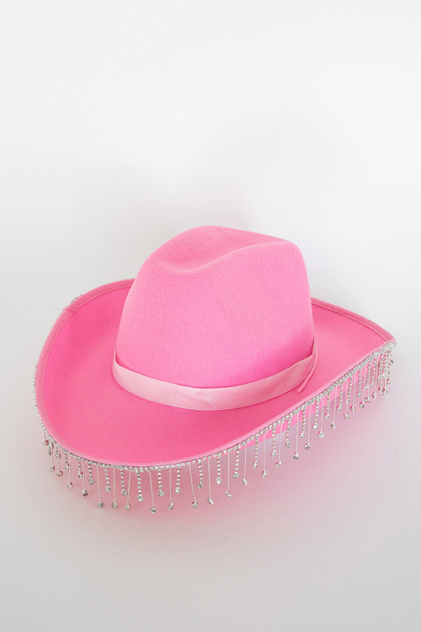 Dolly Diamante Fringe Cowboy Hat Pink by Selfie Leslie