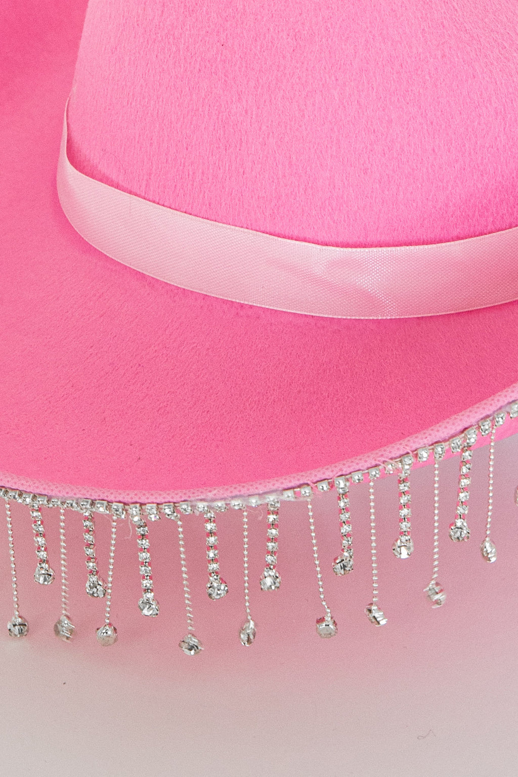 Dolly Diamante Fringe Cowboy Hat Pink by Selfie Leslie