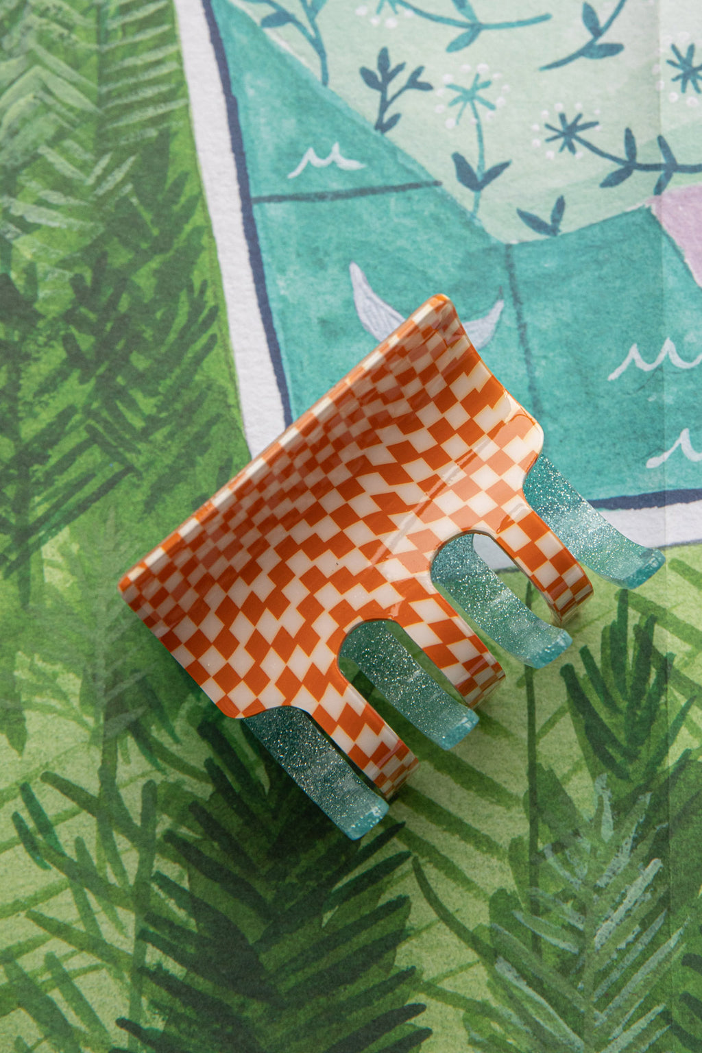 Retro Two-Side Hair Clip Orange by Selfie Leslie