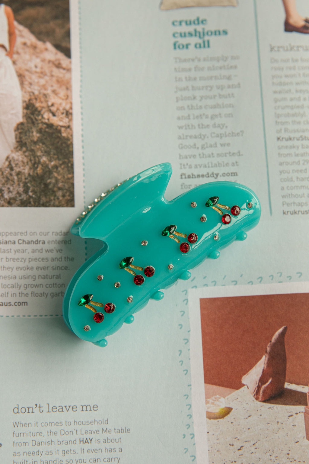 Cherry Pie Hair Clip Blue by Selfie Leslie